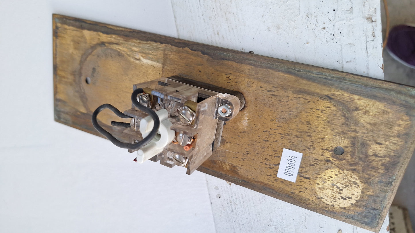 Vintage "Up" Arrow Brass Elevator Button Panel, Vintage Double Button Elevator Push Button