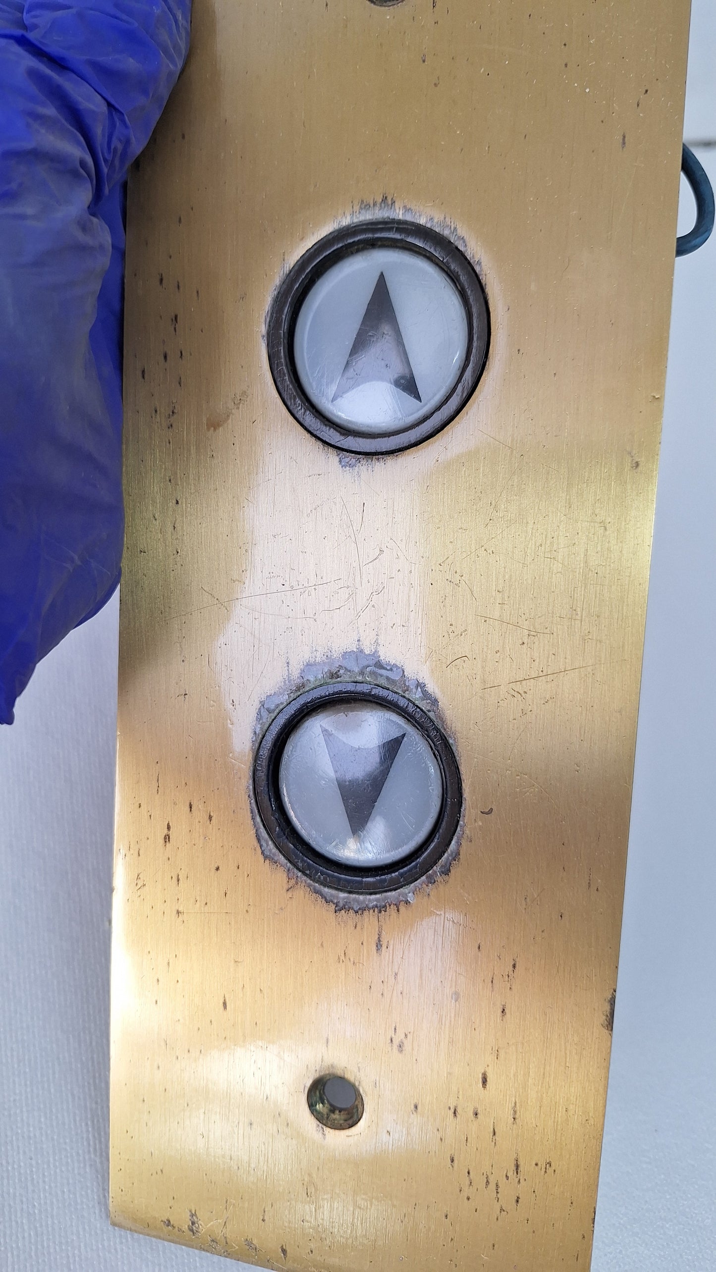 Vintage Brass Elevator Button Panel, Vintage Double Button Elevator Push Buttons