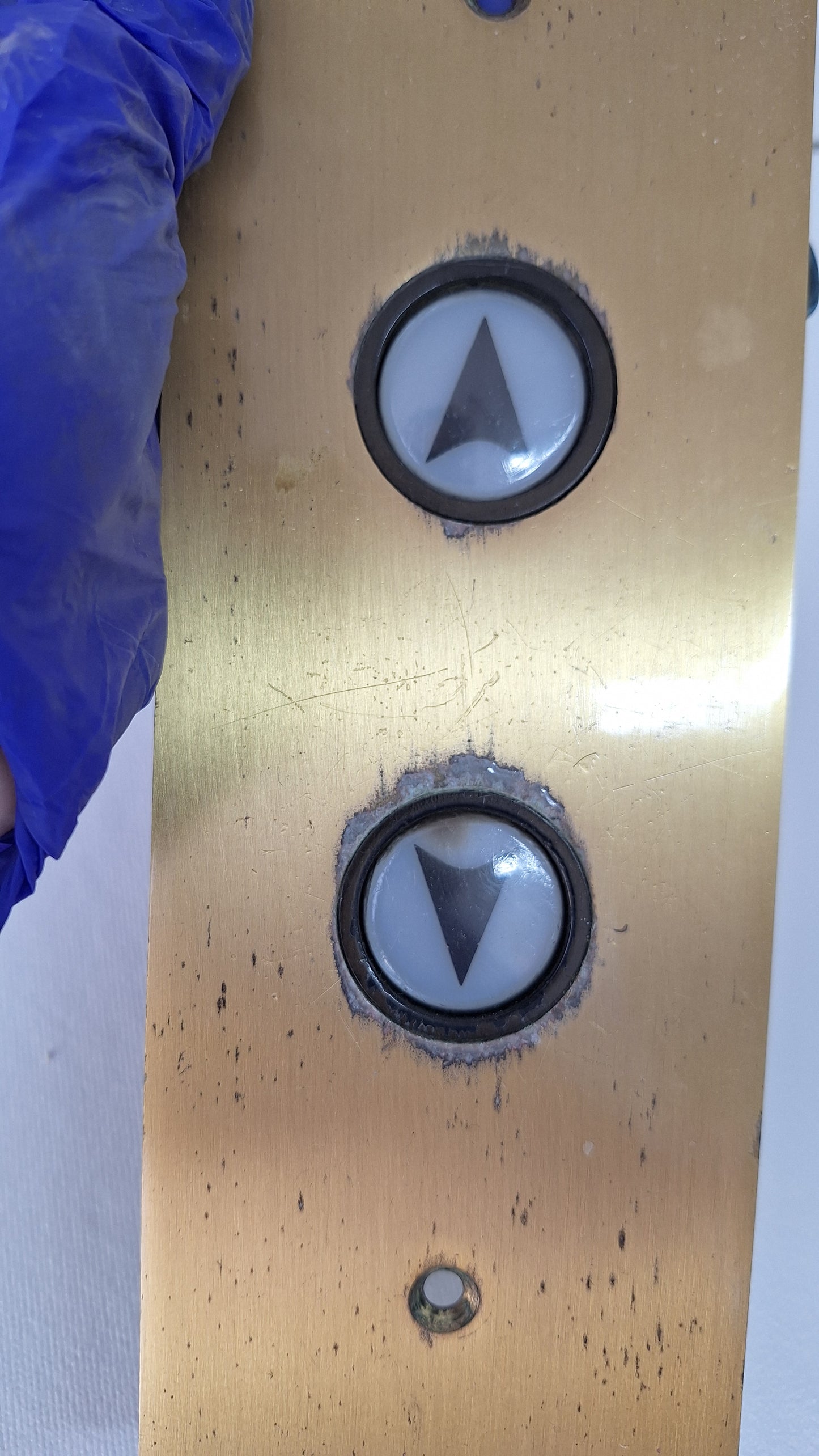 Vintage Brass Elevator Button Panel, Vintage Double Button Elevator Push Buttons
