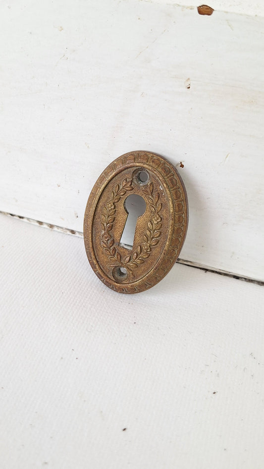 Fancy Oval Bronze Antique Keyhole Cover, Oval Key Hole Escutcheon Plate