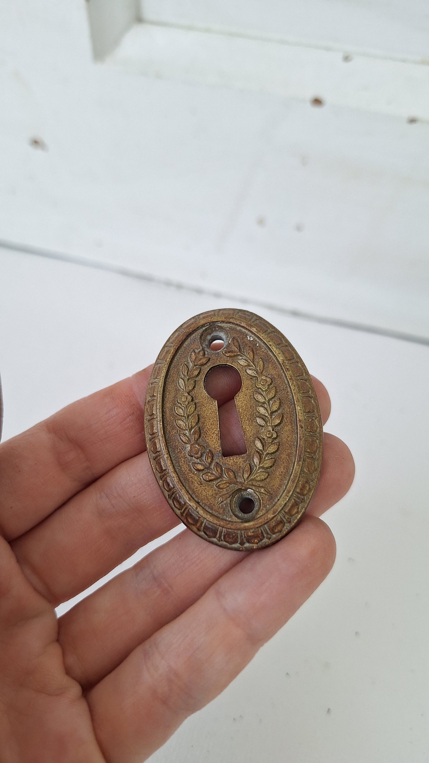 Fancy Oval Bronze Antique Keyhole Cover, Oval Key Hole Escutcheon Plate