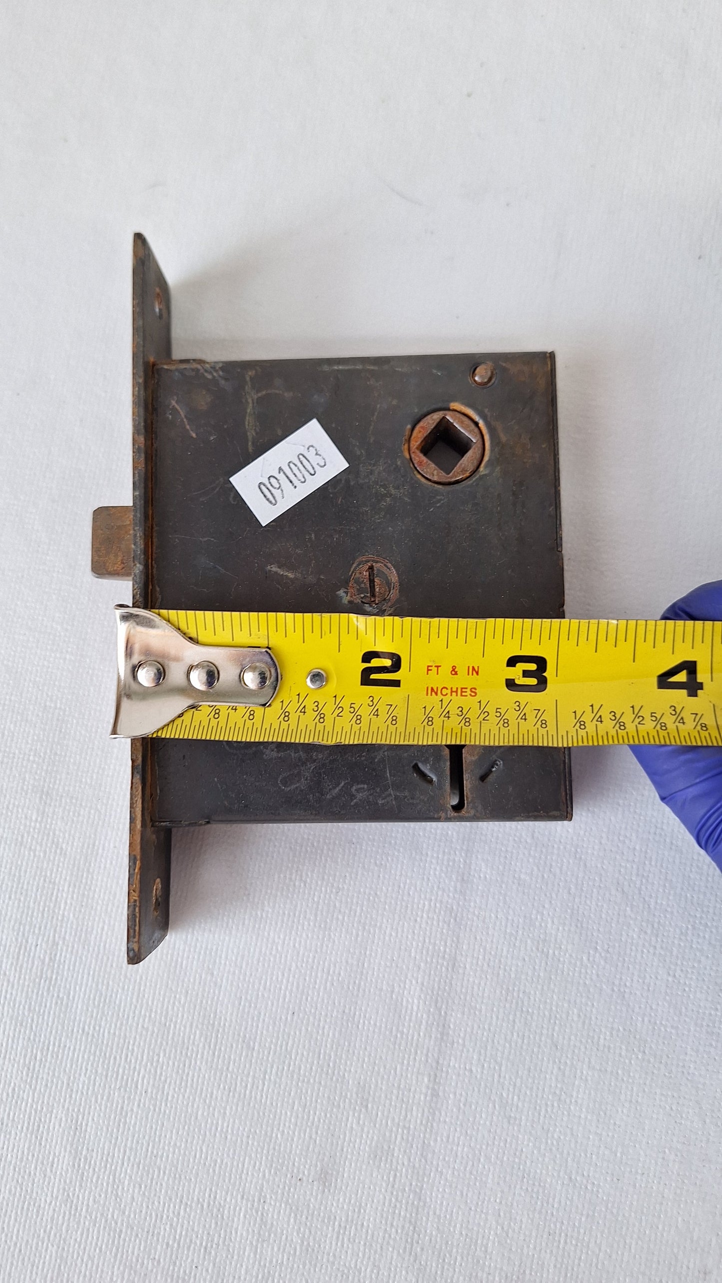 Antique Mortise Lock with Skeleton Key, Antique Keyed Door Lock Card with Working Key
