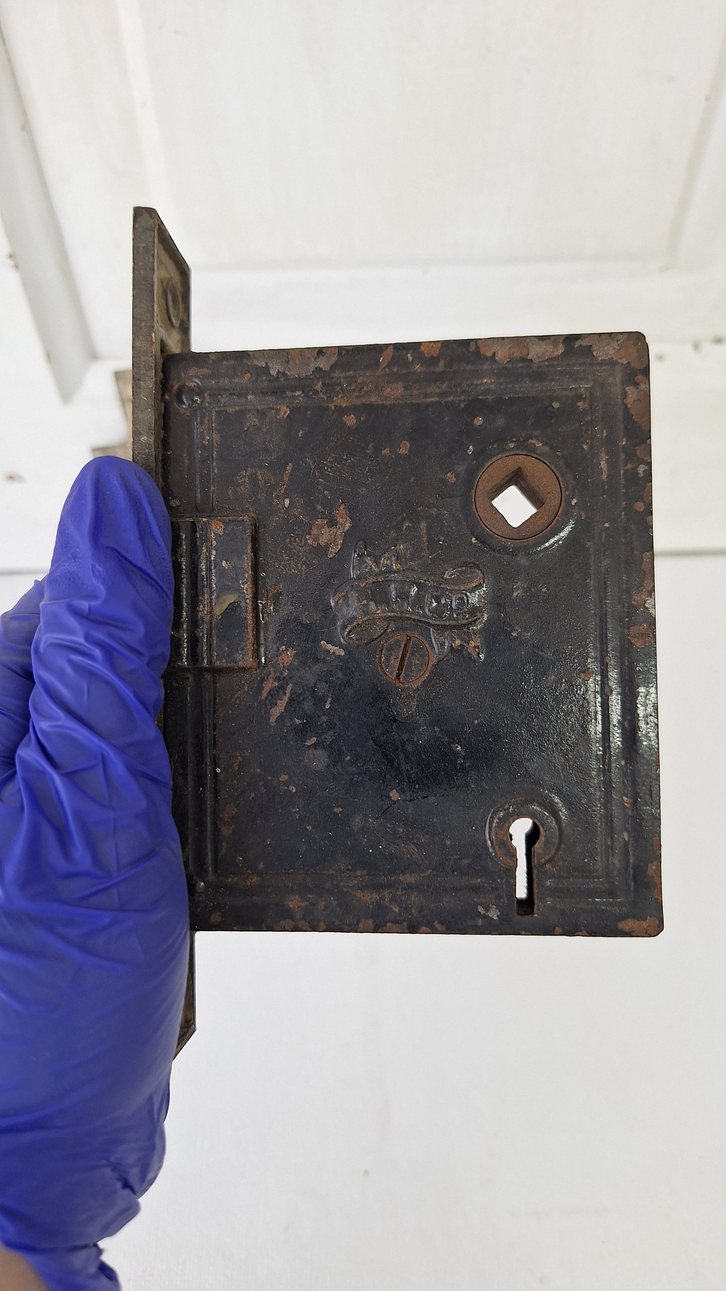 Nickel Plated Mortise Lock with Skeleton Key, Antique Keyed Door Lock Set with Strike Plate