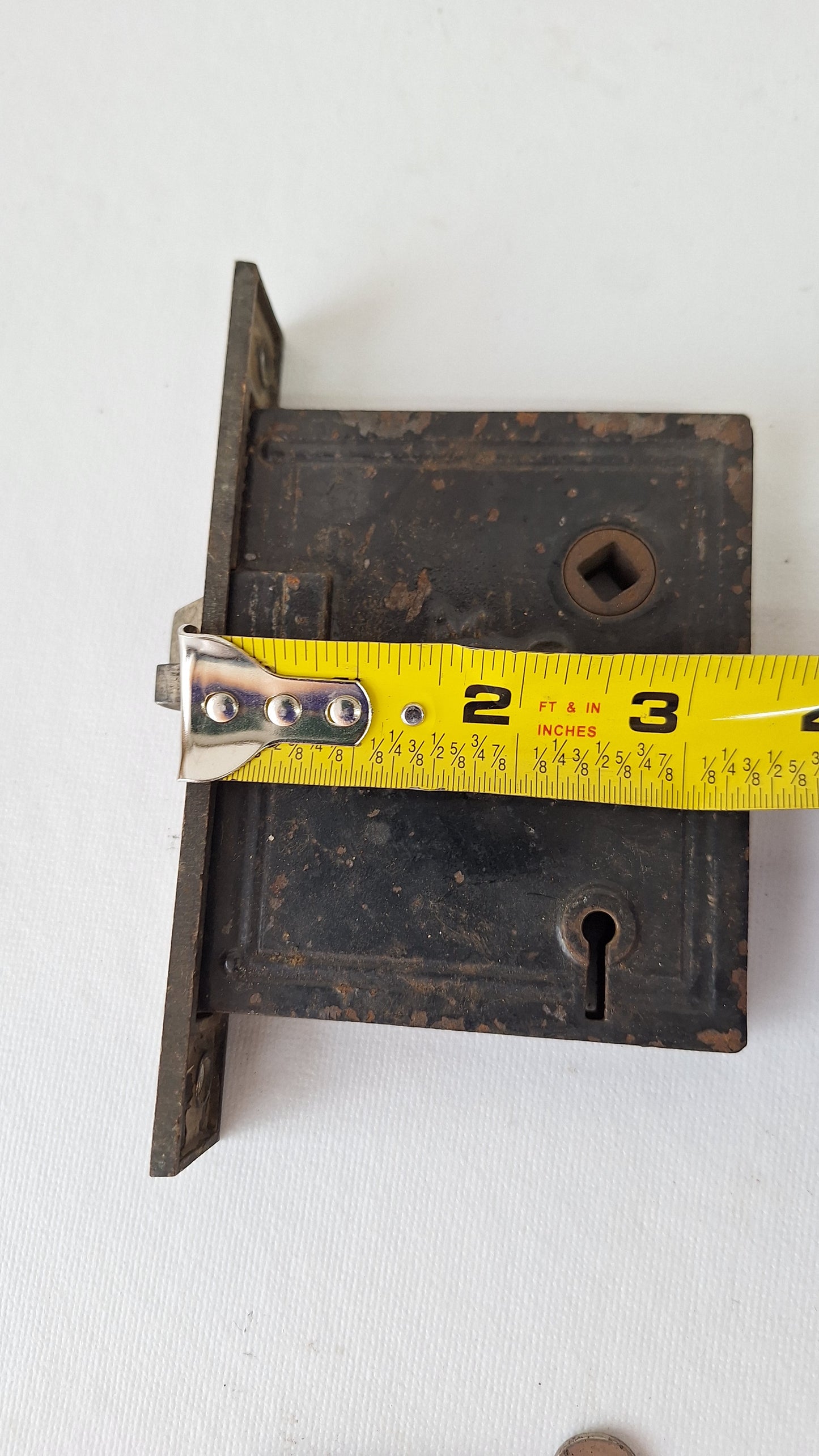 Nickel Plated Mortise Lock with Skeleton Key, Antique Keyed Door Lock Set with Strike Plate