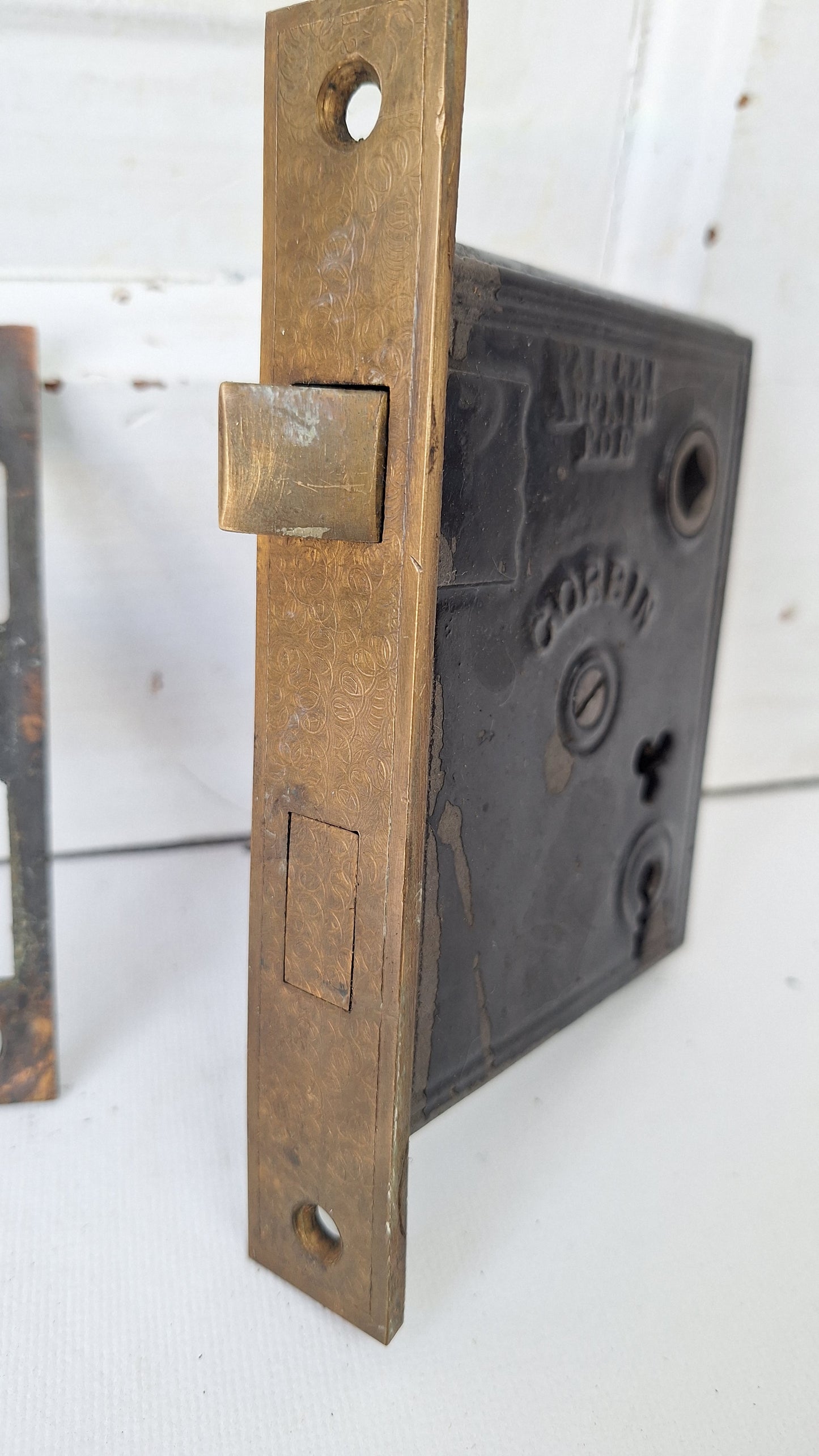 Antique Bronze Mortise Lock with Skeleton Key, Antique Keyed Door Lock with Working Key