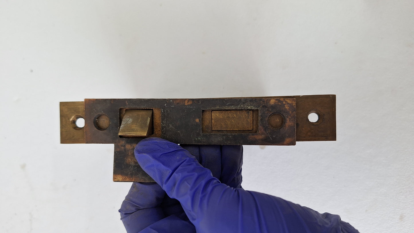 Antique Bronze Mortise Lock with Skeleton Key, Antique Keyed Door Lock with Working Key