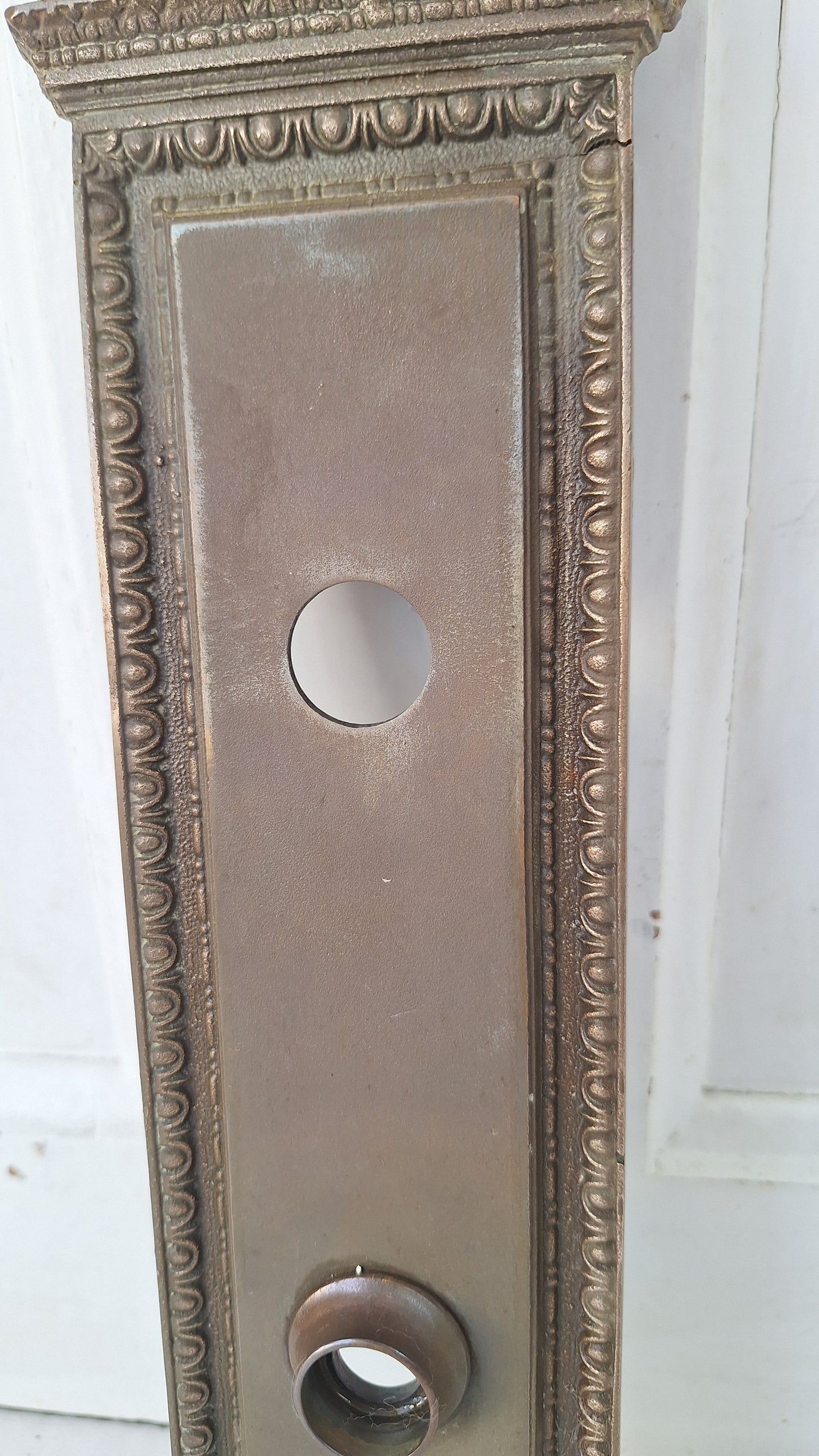 Cherub Face Bronze Backplate: Ornate Renaissance Doorknob Escutcheon