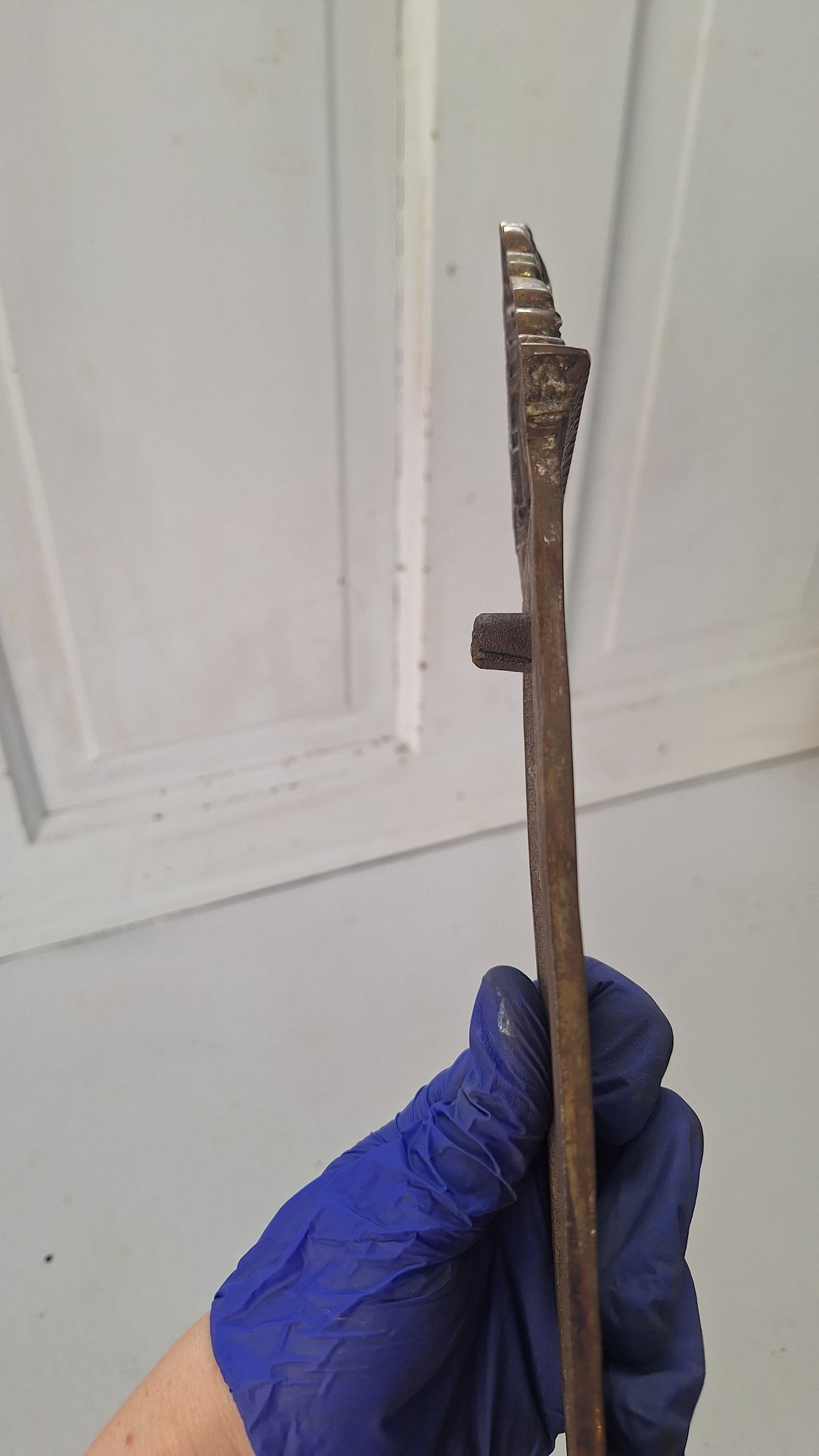 Cherub Face Bronze Backplate: Ornate Renaissance Doorknob Escutcheon