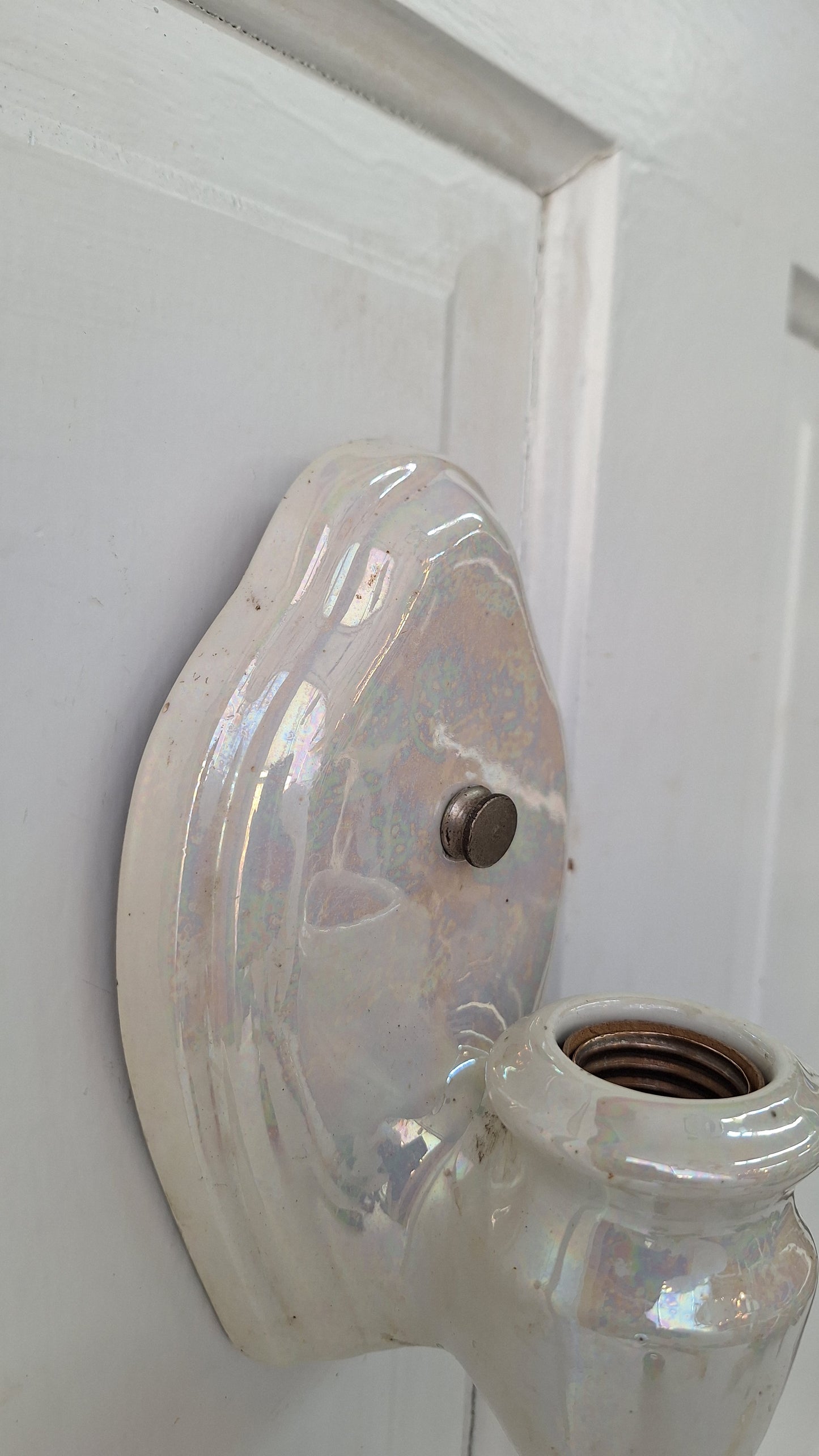 Iridescent Glaze Antique Sconce, Bathroom Vanity Vintage Porcelain Wall Light