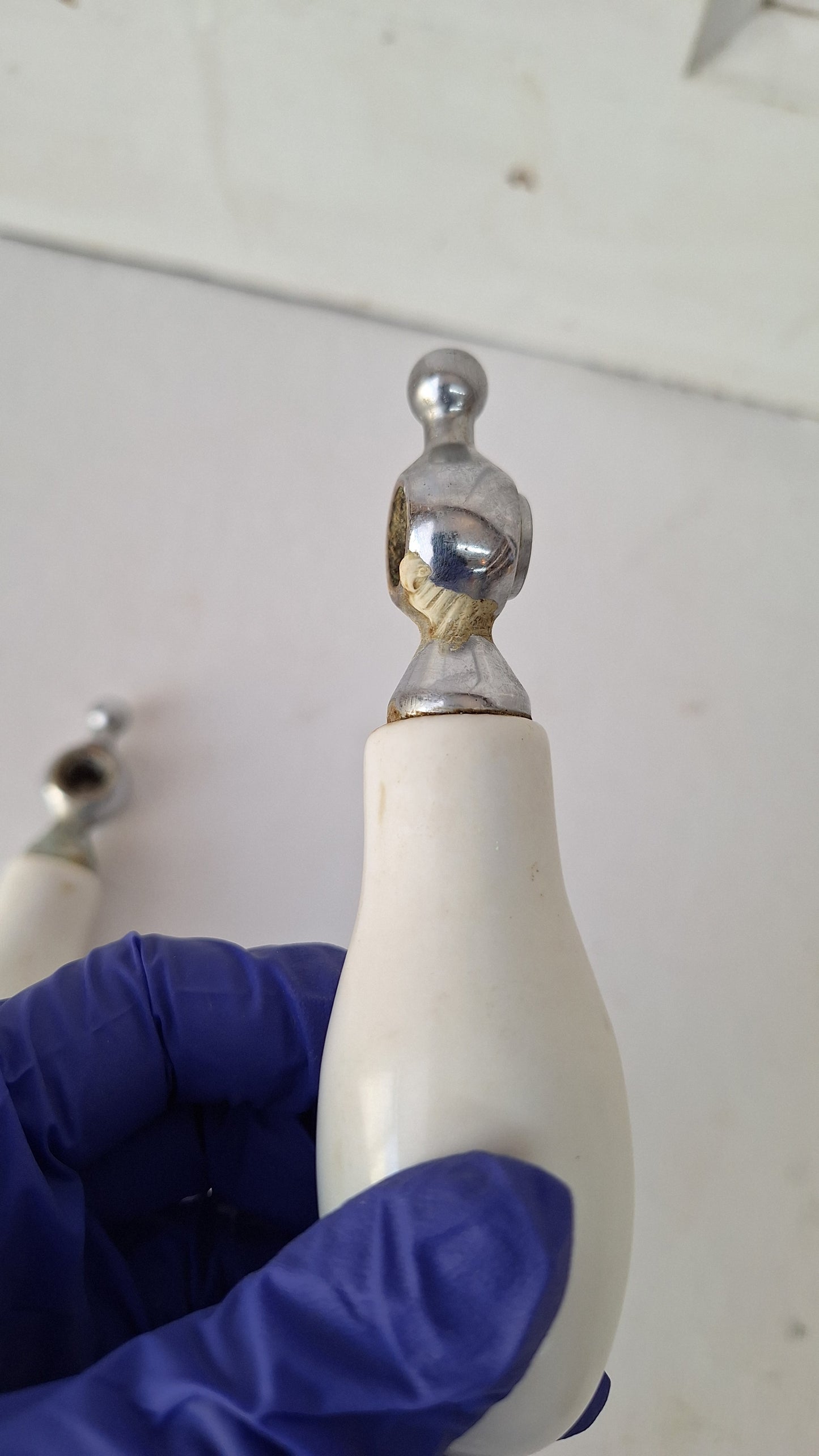Hot and Cold Antique Porcelain Sink Handles, Porcelain White Faucet Knobs