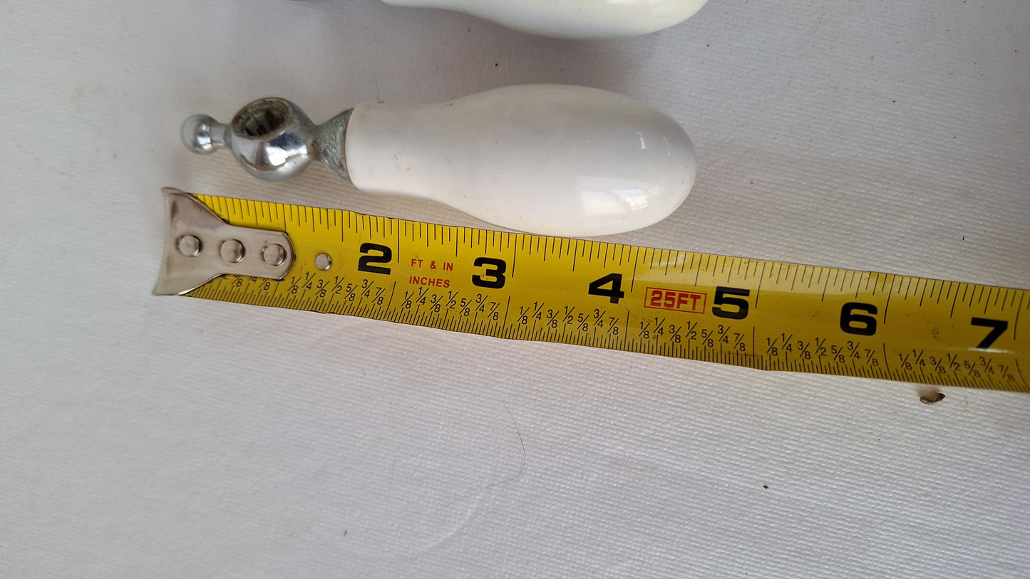 Hot and Cold Antique Porcelain Sink Handles, Porcelain White Faucet Knobs