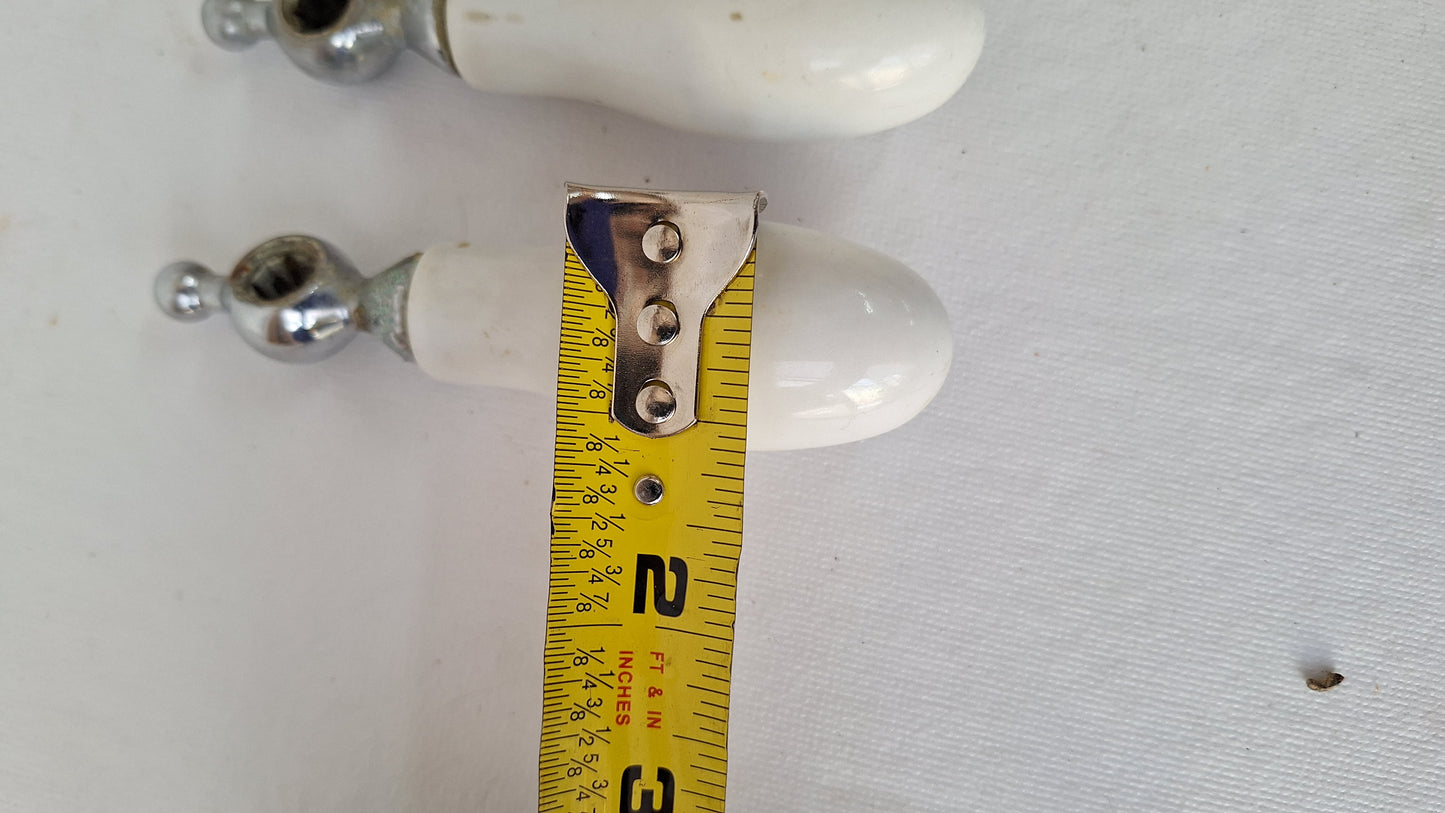 Hot and Cold Antique Porcelain Sink Handles, Porcelain White Faucet Knobs