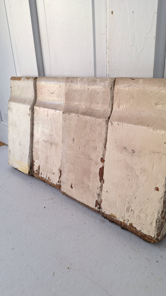 4 Carved Plinth Blocks, Salvaged Wood Base Trim Moldings