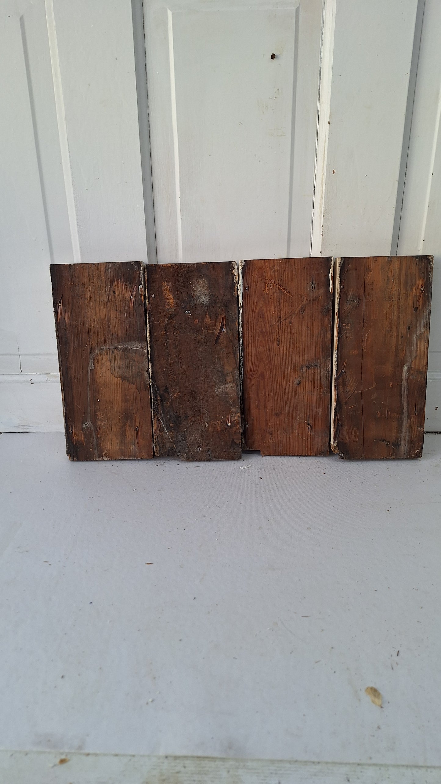 4 Carved Plinth Blocks, Salvaged Wood Base Trim Moldings