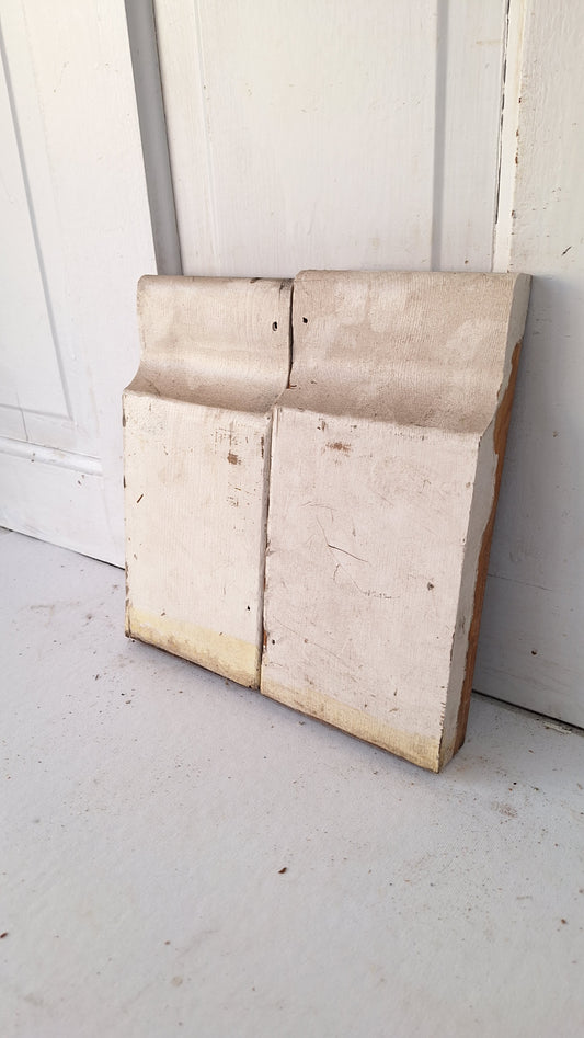 Pair of Carved Plinth Blocks, Salvaged Wood Base Trim Moldings