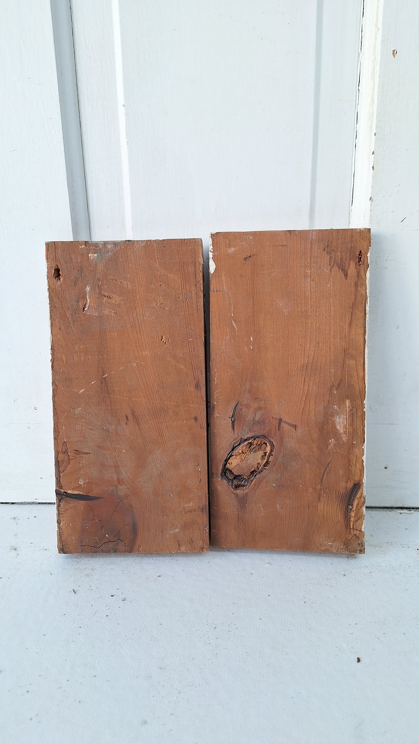 Pair of Carved Plinth Blocks, Salvaged Wood Base Trim Moldings