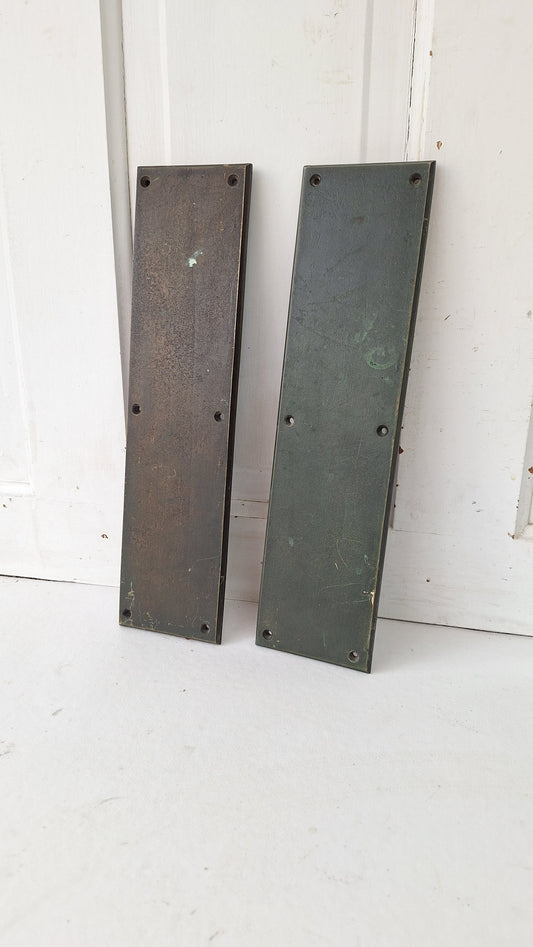 Large Push Plate Set for Swinging Doors, Cast Iron Vintage Push Plates