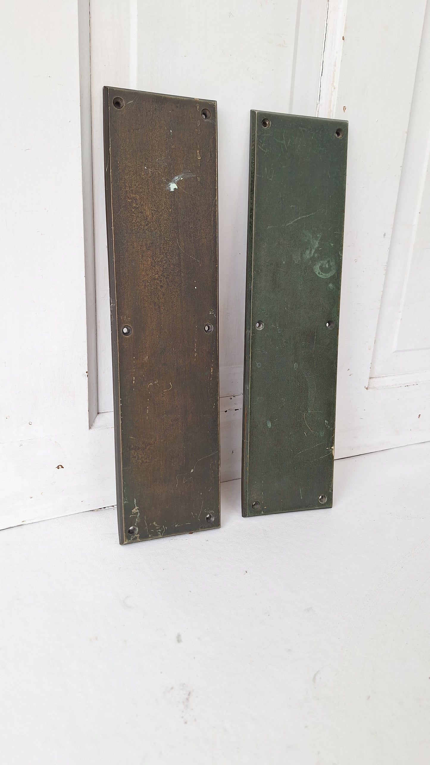 Large Push Plate Set for Swinging Doors, Cast Iron Vintage Push Plates