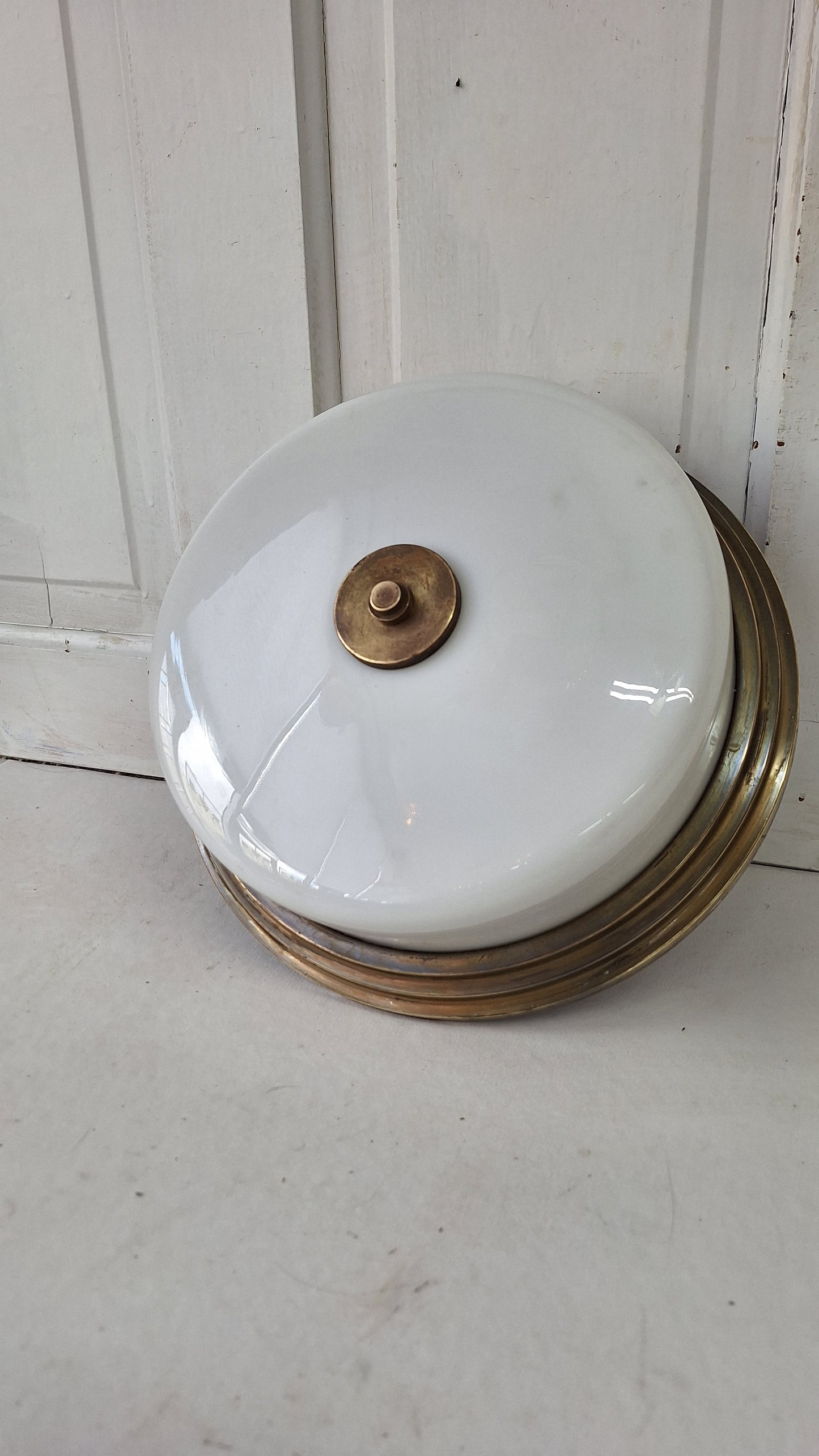 Beardslee Antique Ceiling Light; Flush Mount Salvaged Church Fixture