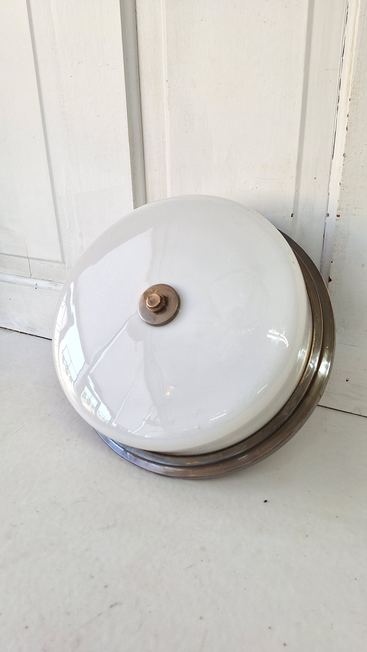 Beardslee Antique Ceiling Light; Flush Mount Salvaged Church Fixture