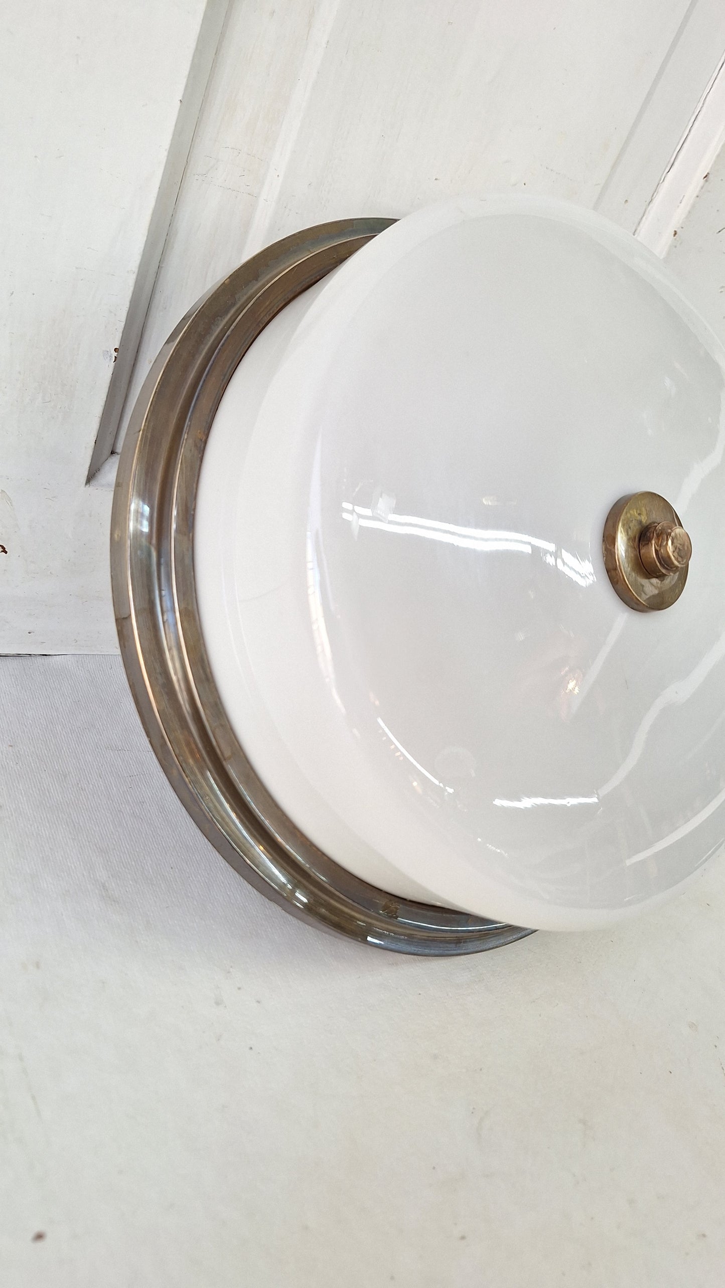 Beardslee Antique Ceiling Light; Flush Mount Salvaged Church Fixture