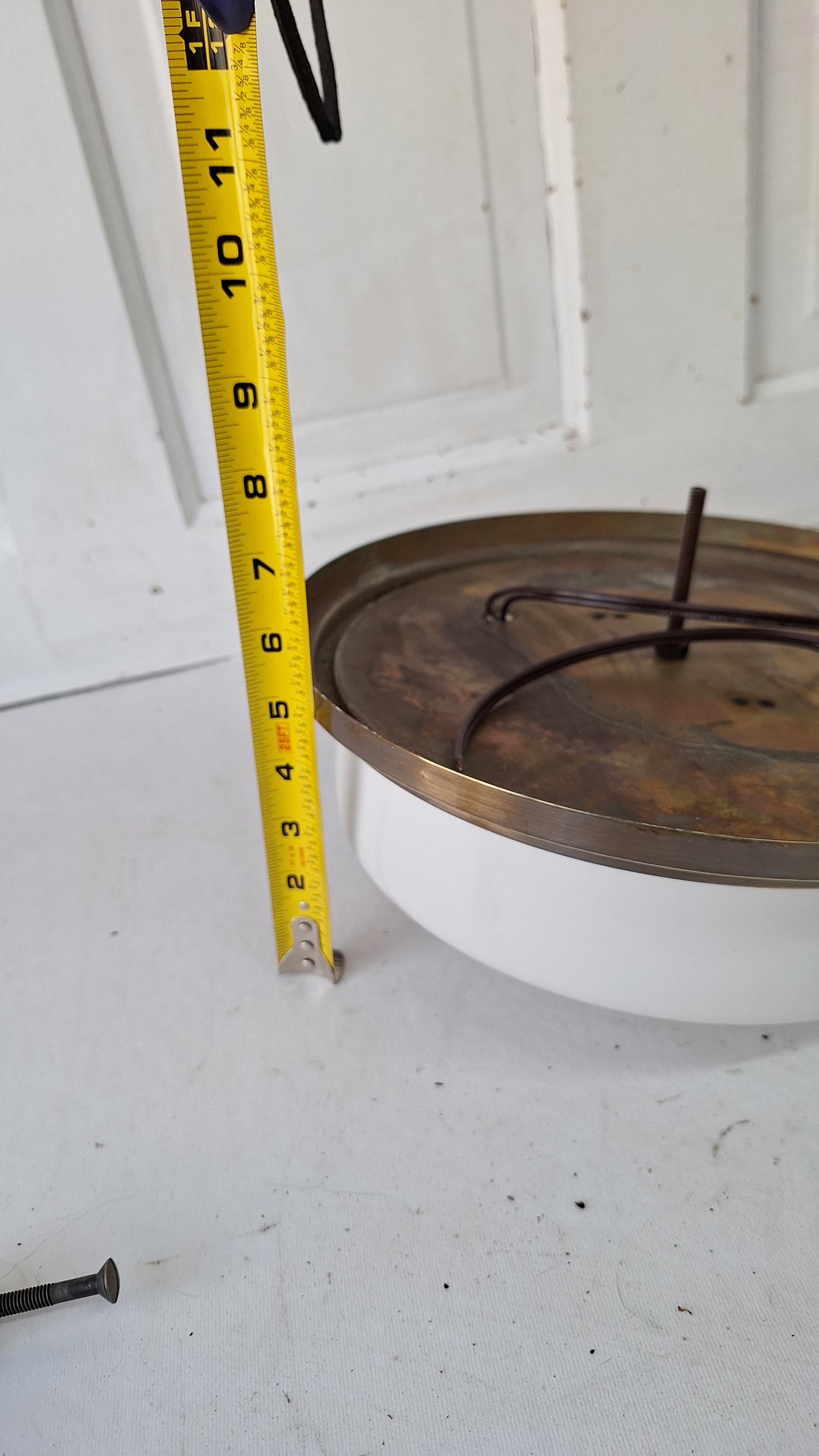 Beardslee Antique Ceiling Light; Flush Mount Salvaged Church Fixture