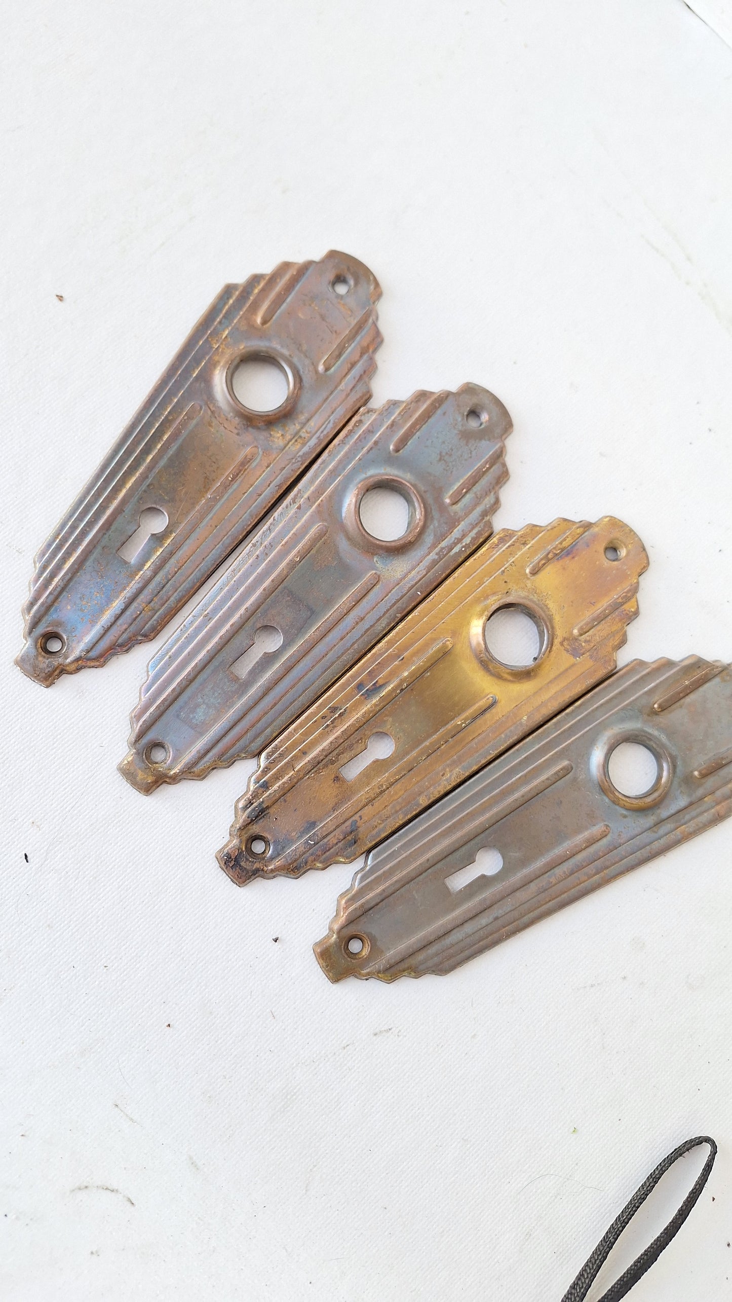 Single Art Deco Antique BackPlate, Antique Door Art Deco Hardware