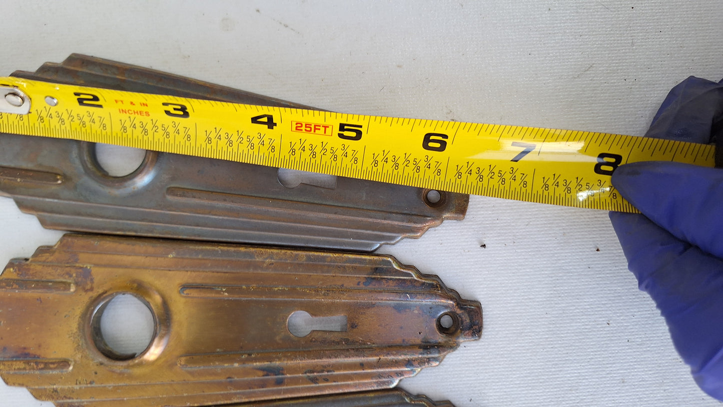 Single Art Deco Antique BackPlate, Antique Door Art Deco Hardware