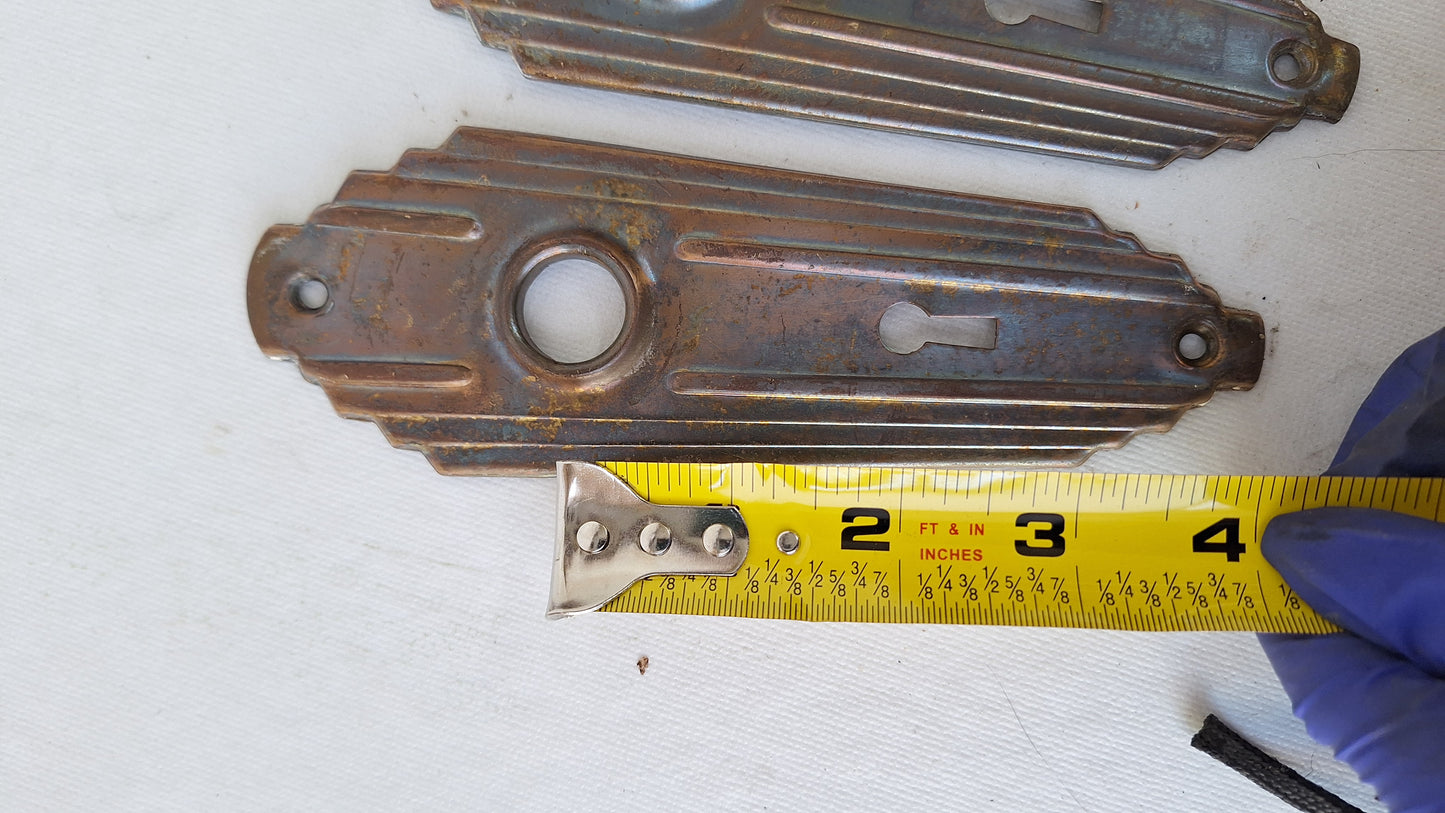 Single Art Deco Antique BackPlate, Antique Door Art Deco Hardware