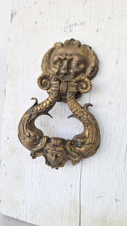 Antique Bronze Door Knocker, Mythical Creature Design Door Knocker Hardware