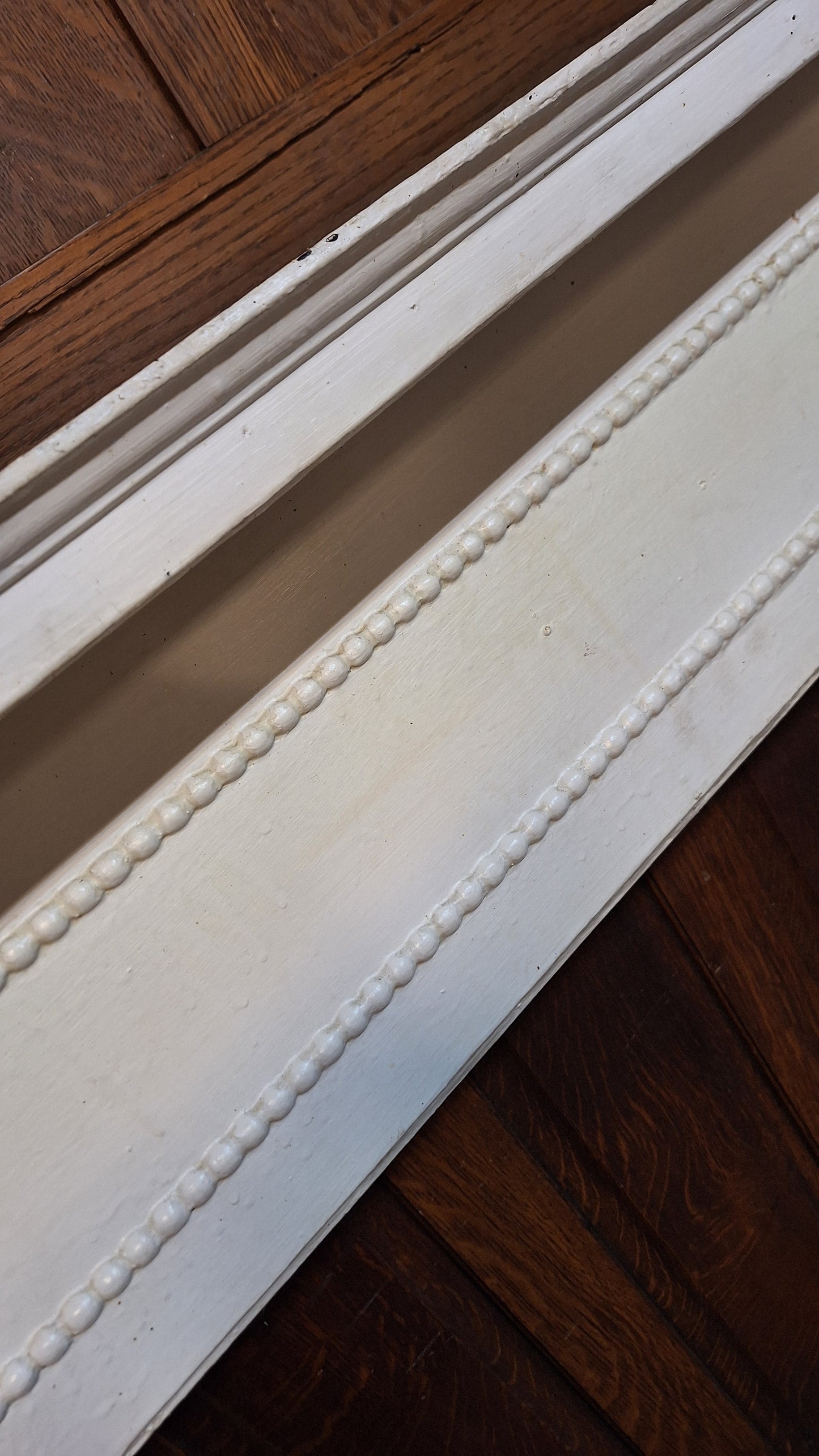 Antique Fireplace Mantel with Columns, White Painted Victorian Mantle
