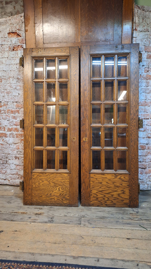 60 x 84" Antique French Door Pair, Set of French Double Glass Doors