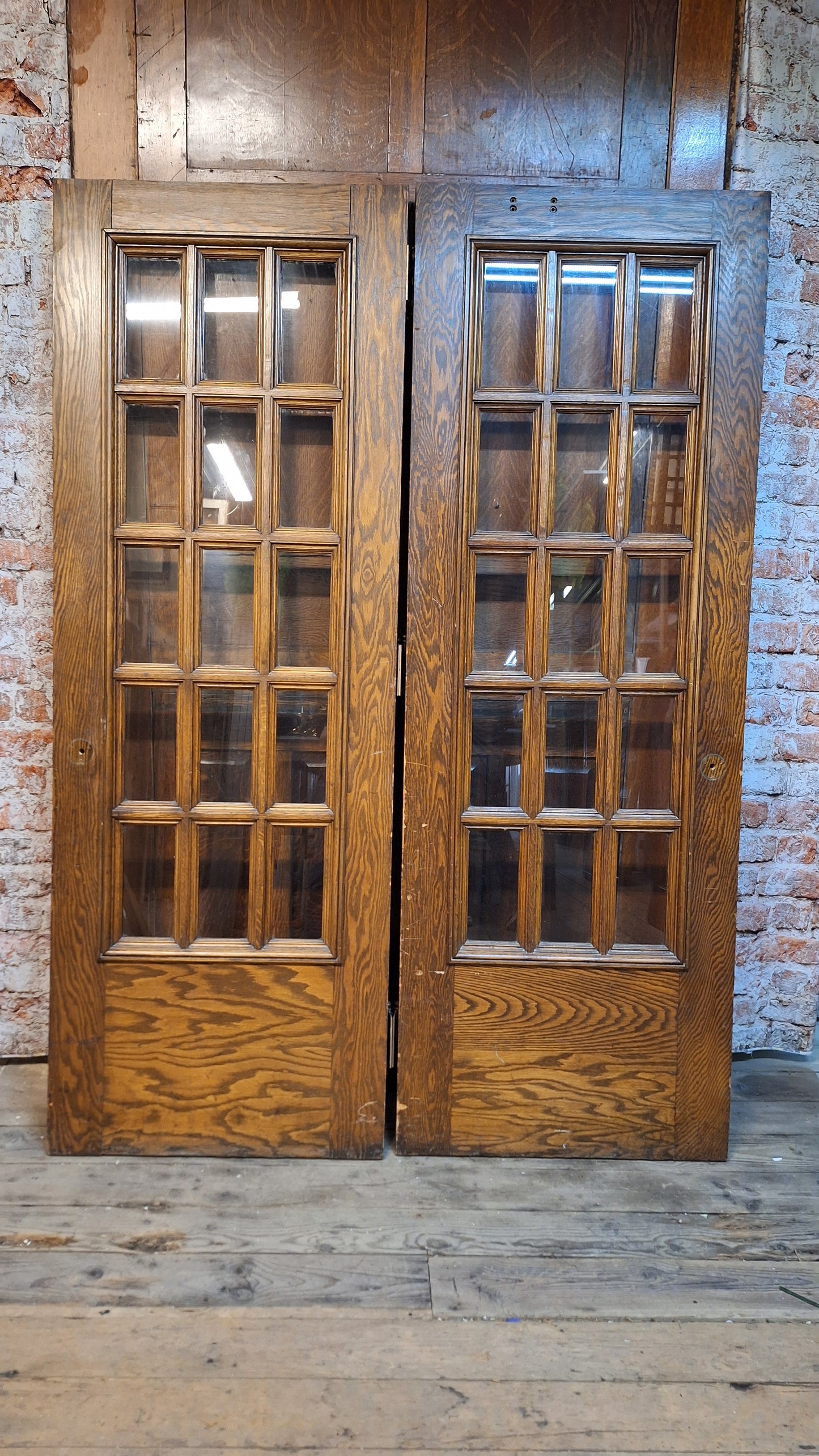60 x 84" Antique French Door Pair, Set of French Double Glass Doors