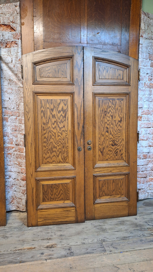Double Arched Church Door Set, Large Solid Wood Arch Top Double Doors