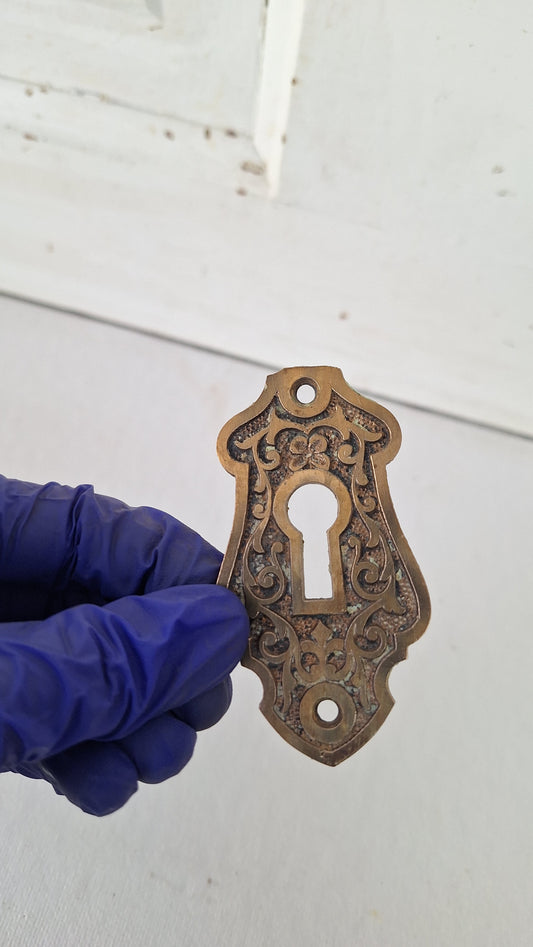 Fancy Design Large Antique Key Hole, Brass Key Hole Cover, Fancy Key Hole Escutcheon Keyhole