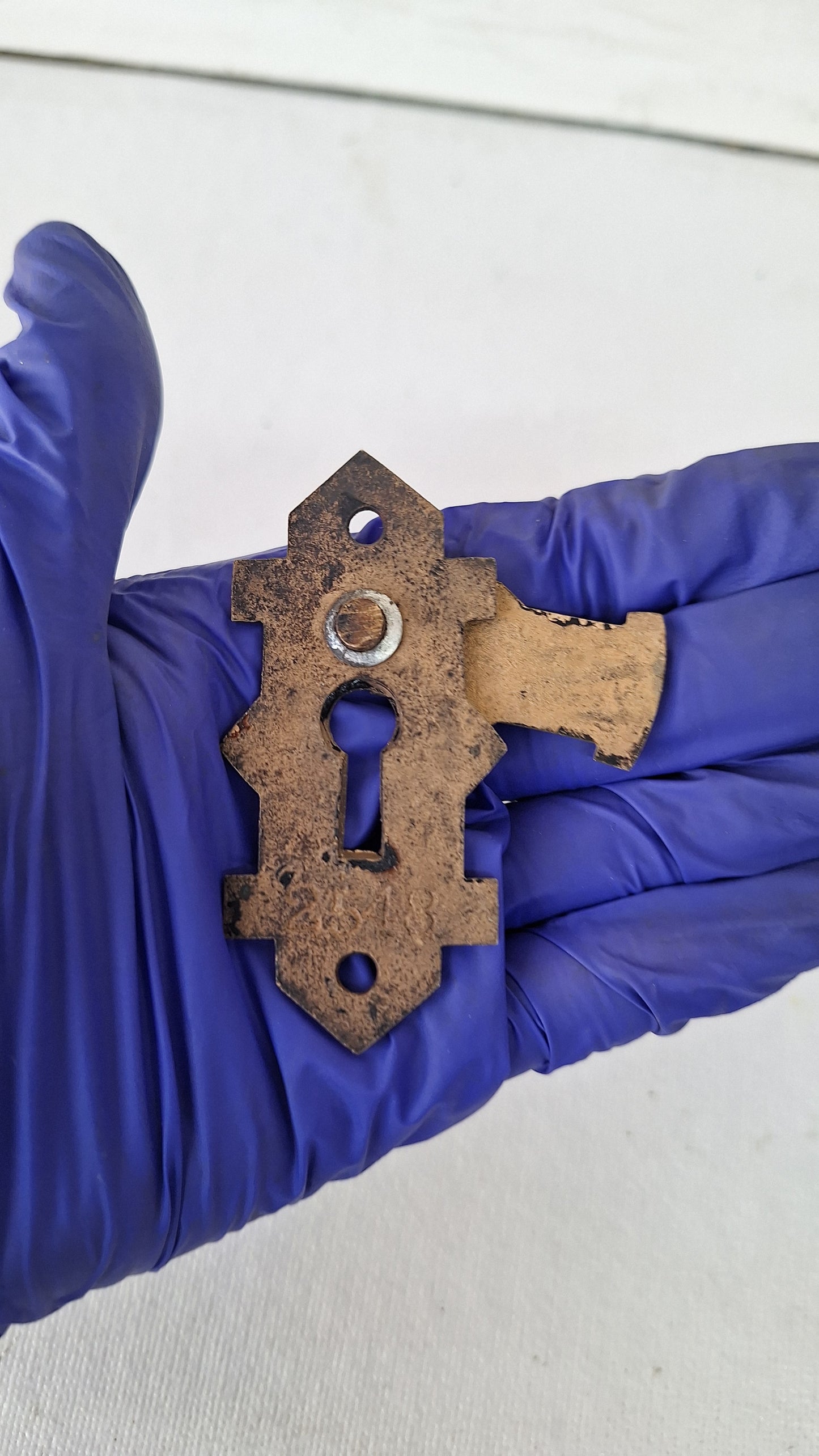 Swinging Cover Antique Key Hole Escutcheon, Antique Cast Bronze Keyhole