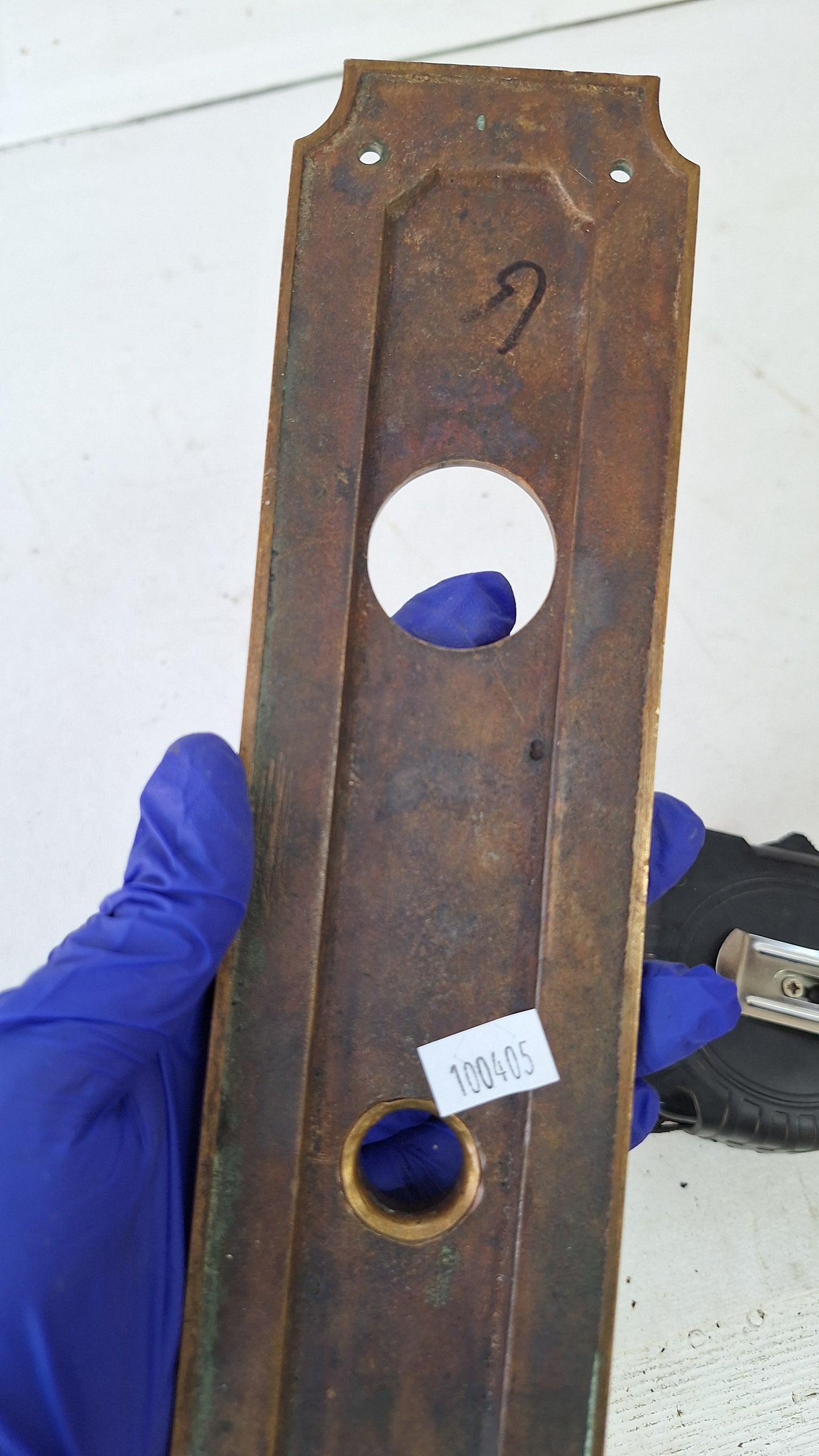 Fancy Bronze Cylinder Lock Plate, Lock Escutcheon Entry Door Plate