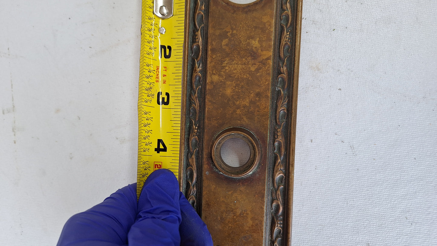 Fancy Bronze Cylinder Lock Plate, Lock Escutcheon Entry Door Plate