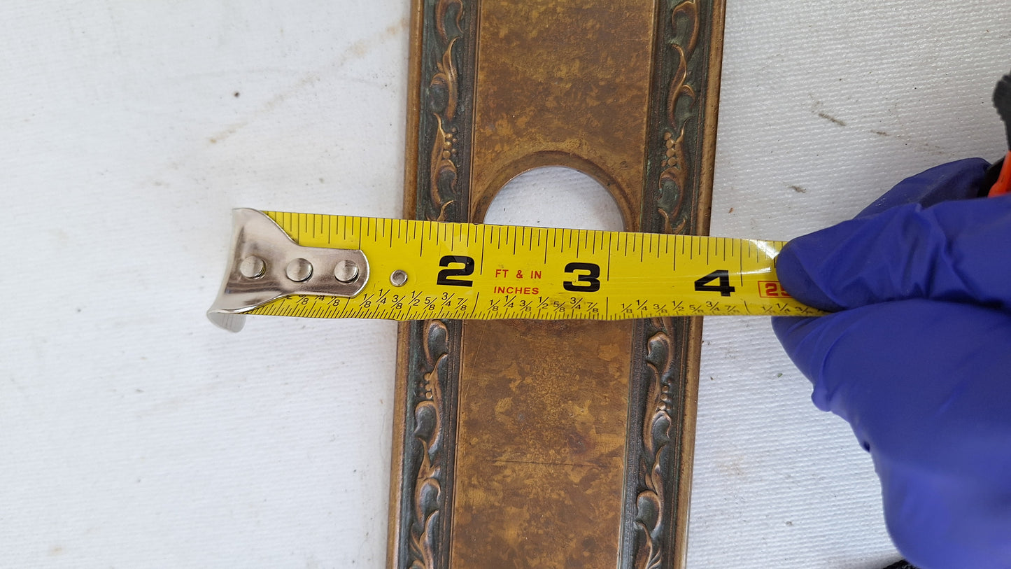 Fancy Bronze Cylinder Lock Plate, Lock Escutcheon Entry Door Plate
