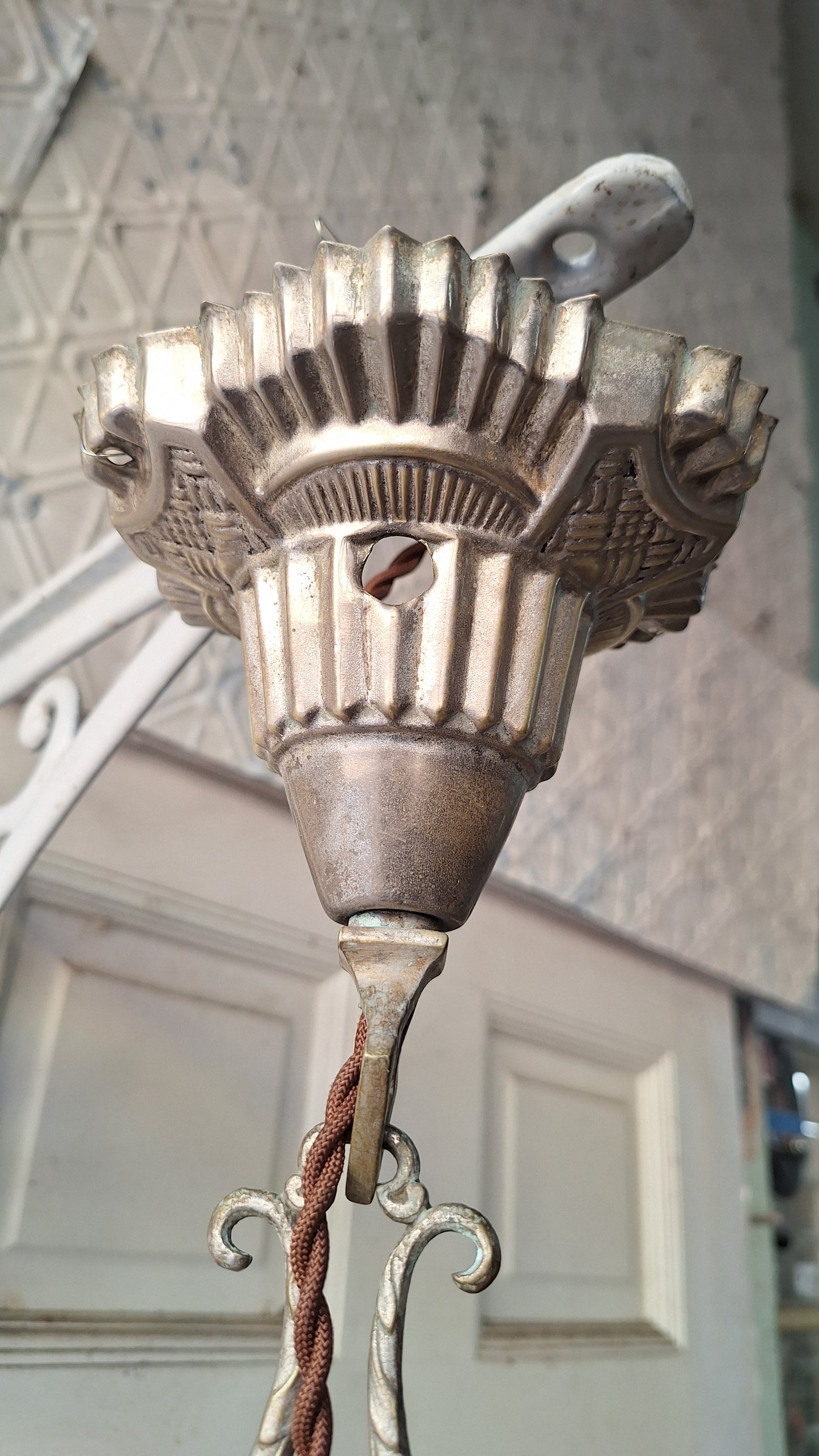 Blown Opal Glass Shade Pendant Light, Antique Swirled Glass Globe Pendant Fixture