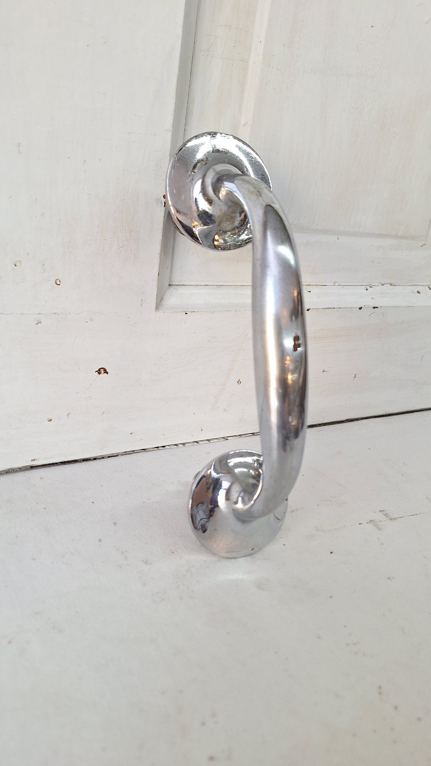 Vintage Chrome Door Pull Handle, Silver Vintage Door Hardware