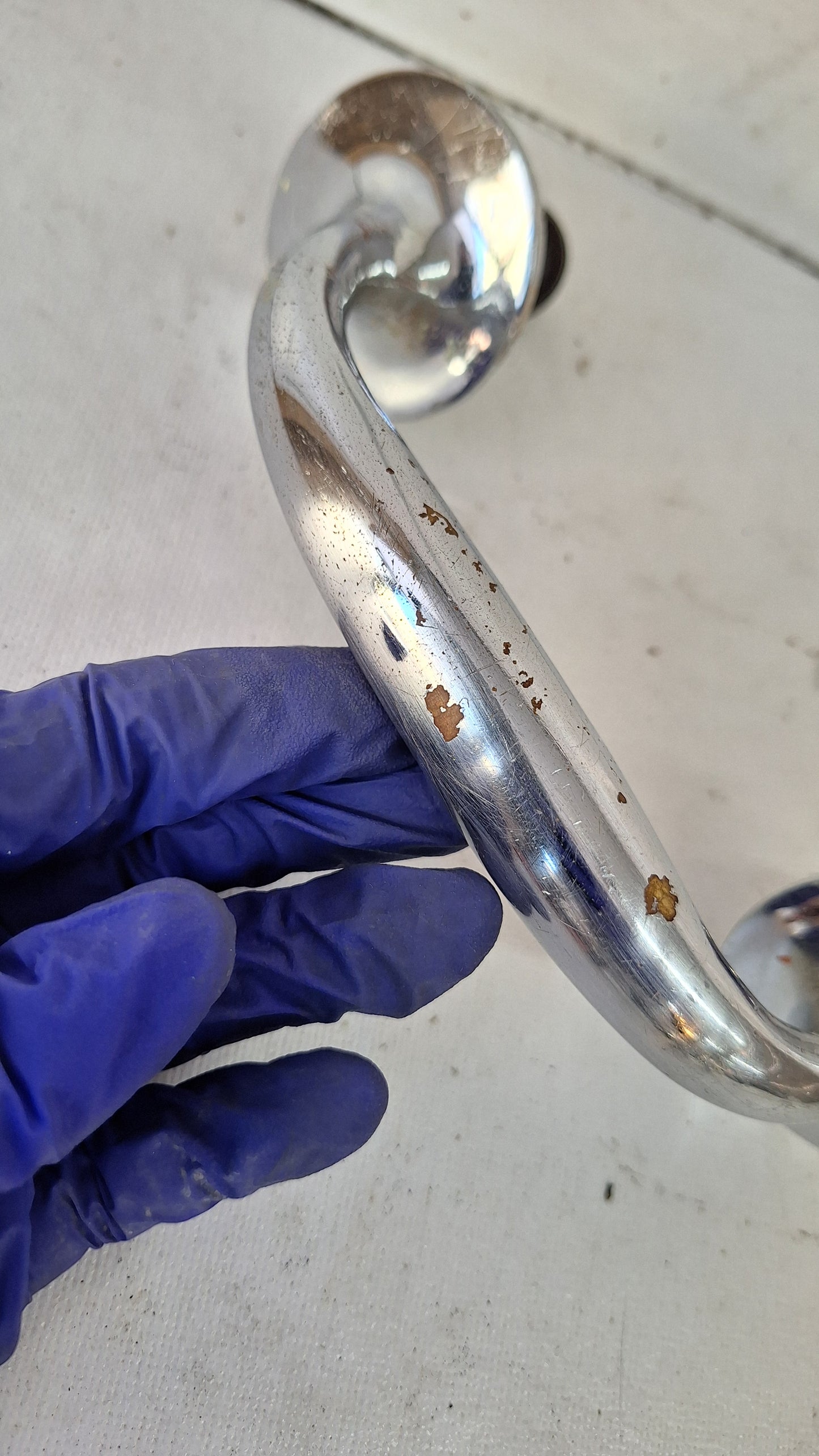 Vintage Chrome Door Pull Handle, Silver Vintage Door Hardware