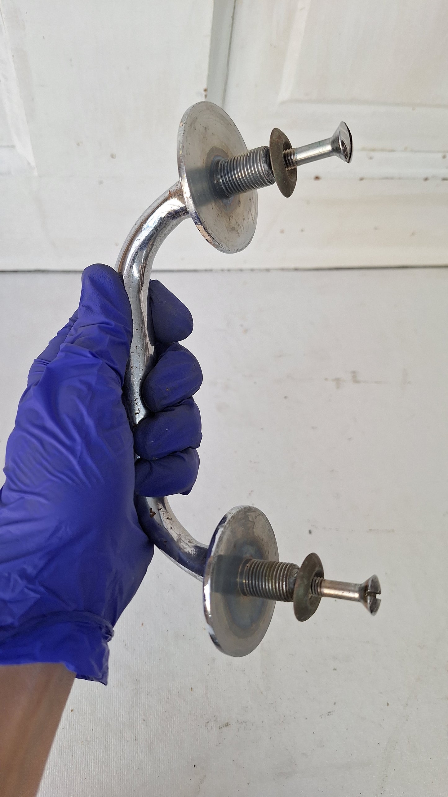 Vintage Chrome Door Pull Handle, Silver Vintage Door Hardware