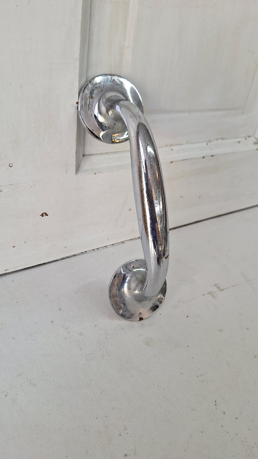 Vintage Chrome Door Pull Handle, Silver Vintage Door Hardware