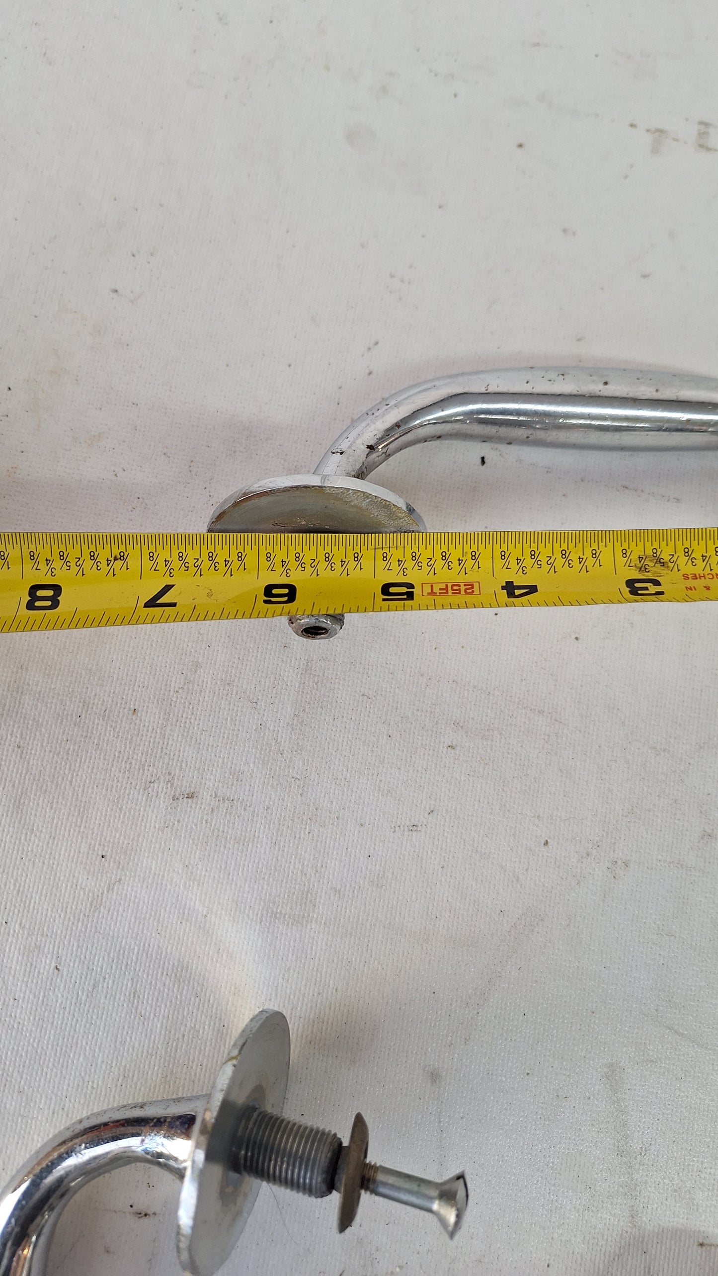 Vintage Chrome Door Pull Handle, Silver Vintage Door Hardware