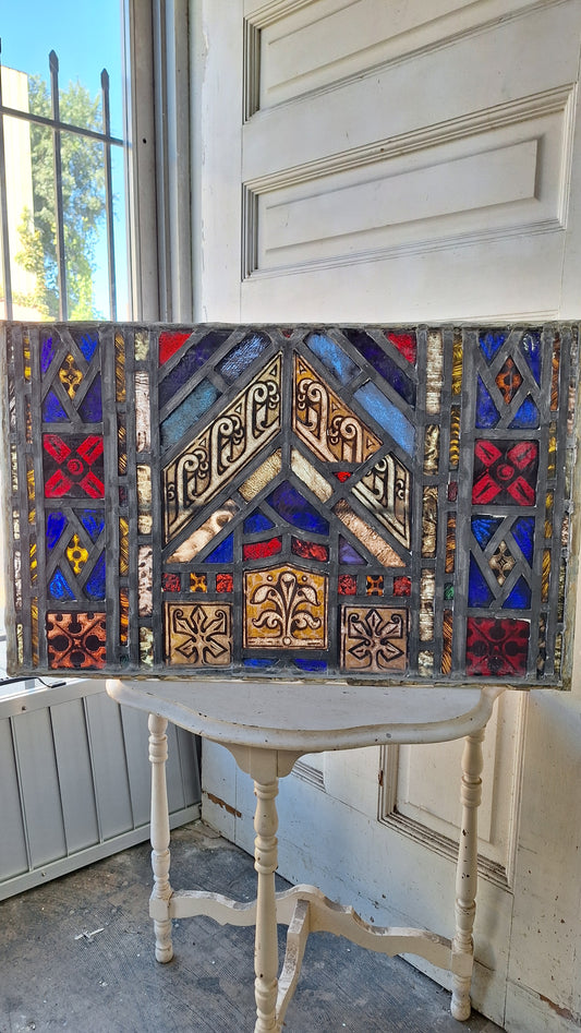 Rectangle Gothic Style Antique Stained Glass, Vintage Church Windows