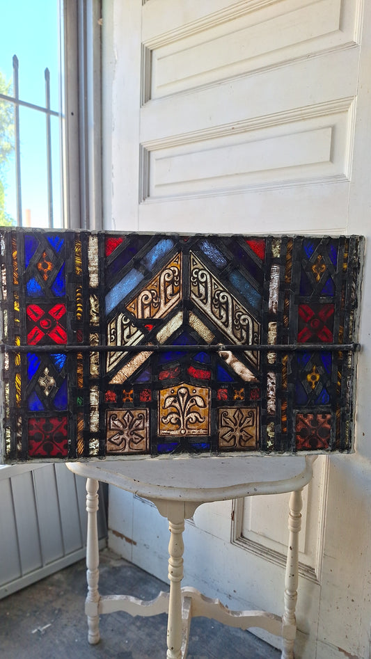 Rectangle Gothic Style Antique Stained Glass, Vintage Church Windows