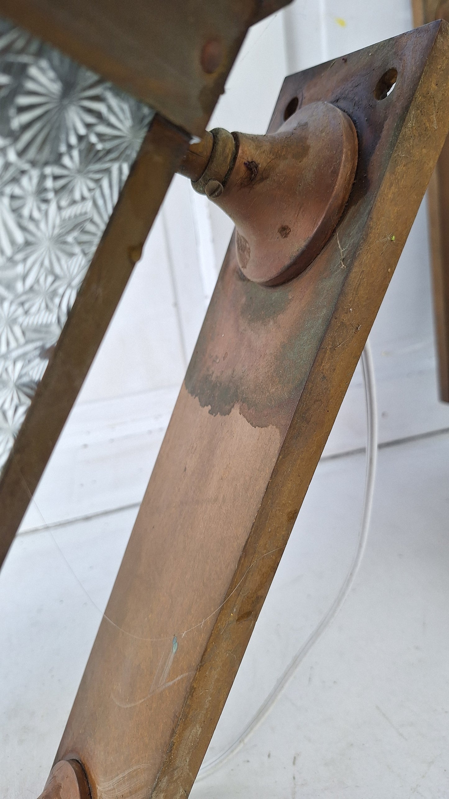 Large Antique Copper Sconces, Two Gothic Style Exterior Sconces