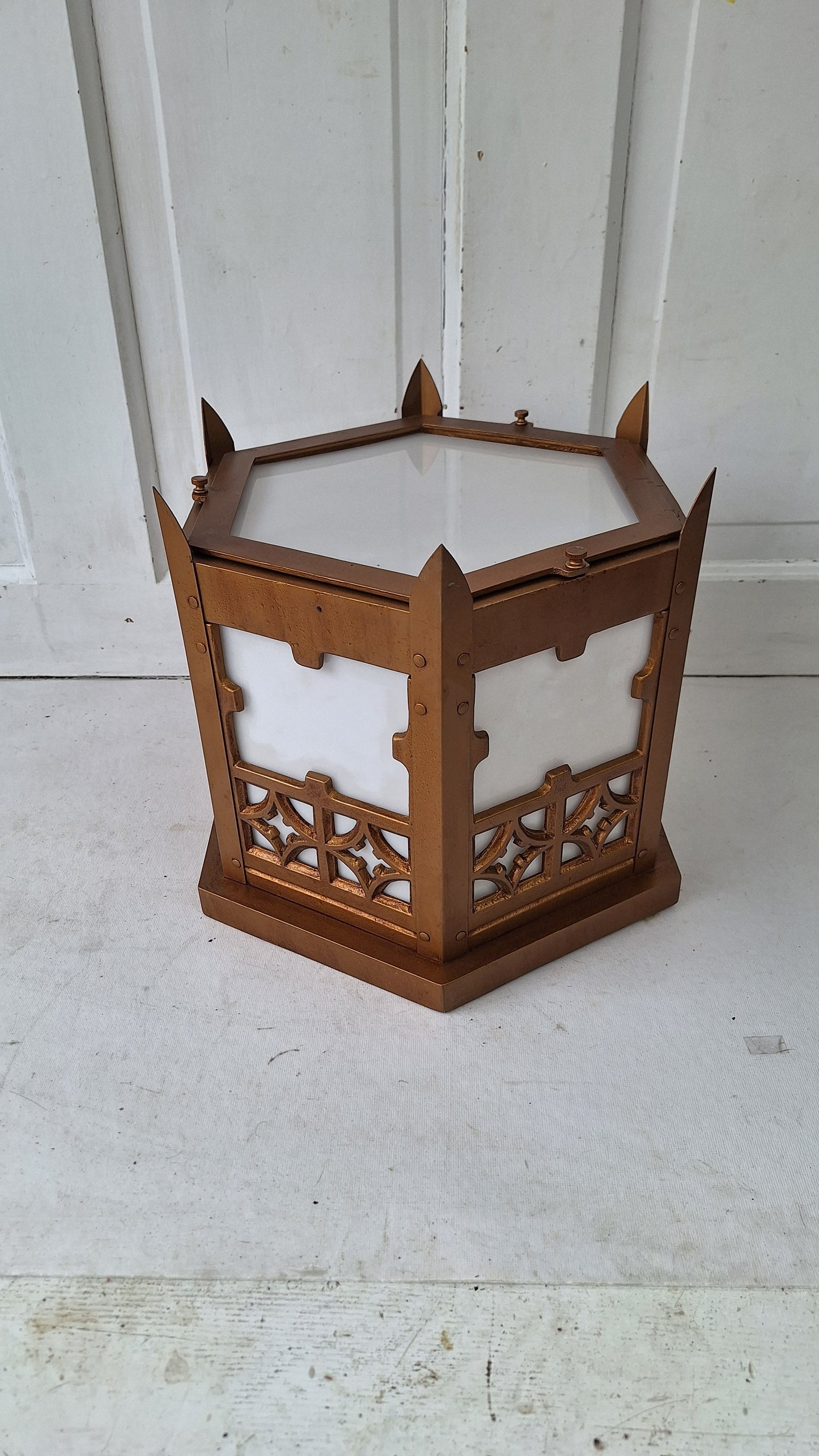 Gold Gothic Style Church Light, Flush Mount Vintage Ceiling Fixture