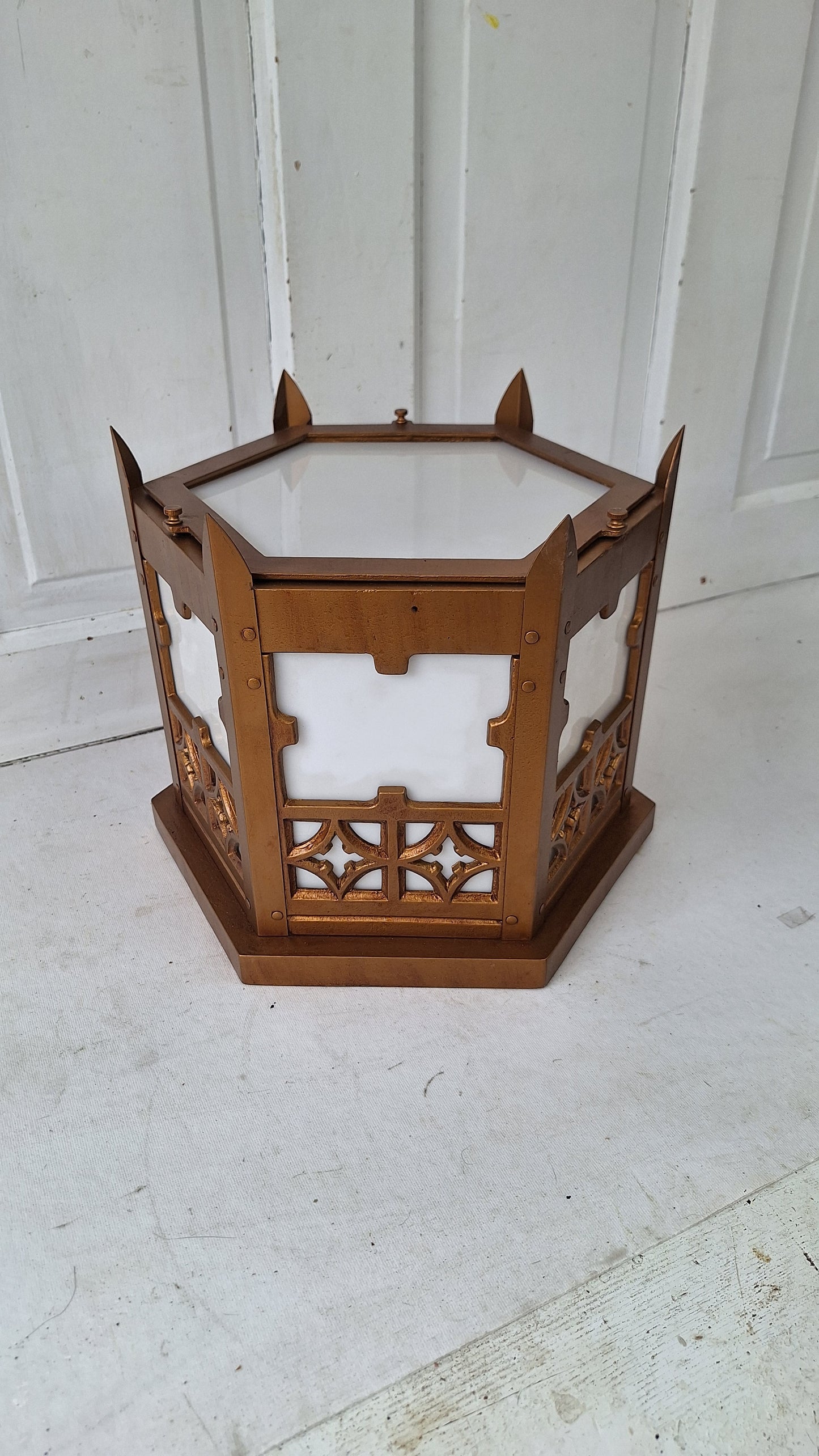 Gold Gothic Style Church Light, Flush Mount Vintage Ceiling Fixture